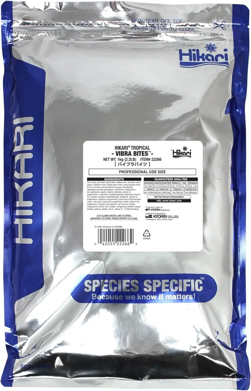 Hikari HK22266 2.2 lbs Vibra Bites Tropical Fish Food