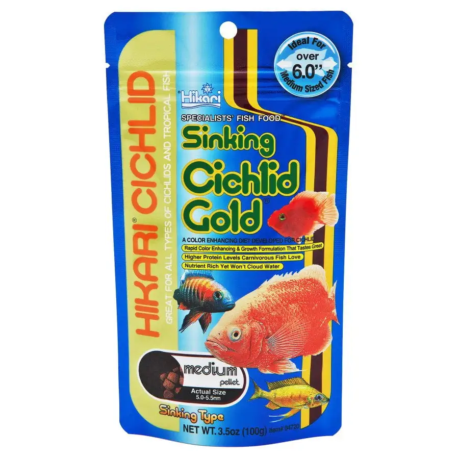 Hikari USA Cichlid Gold Sinking Pellets Fish Food. 3.5 oz. MD