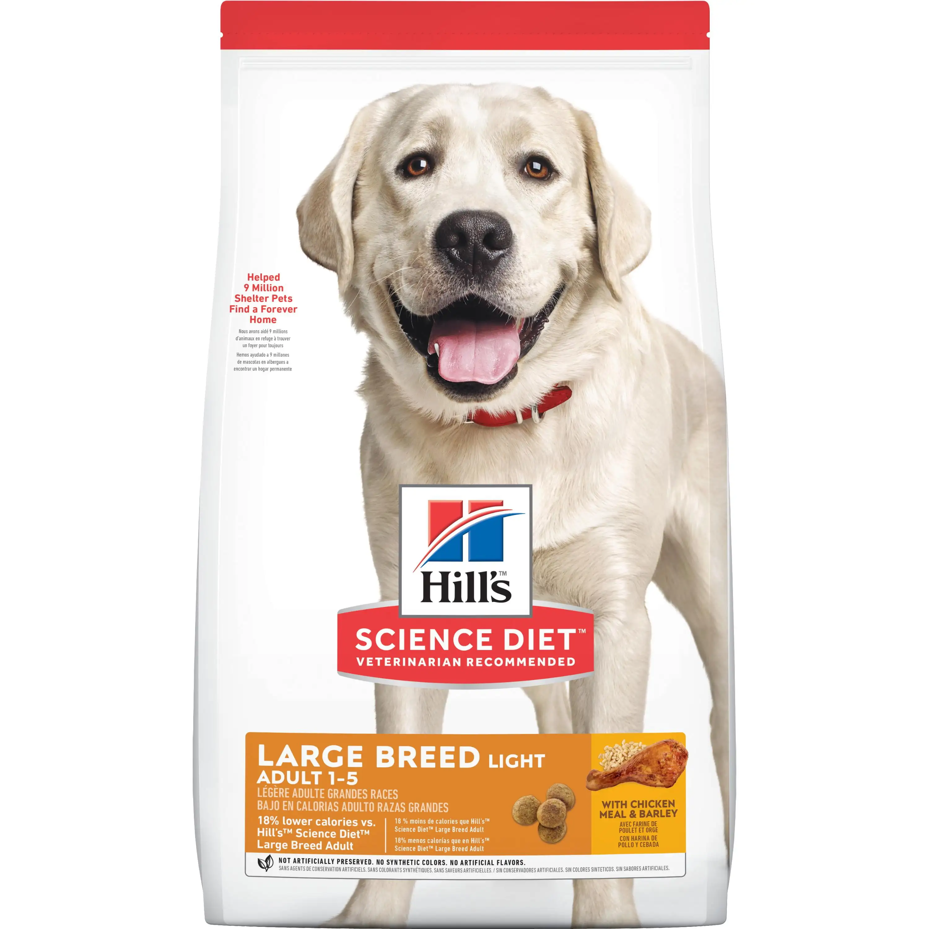 Hill's Science Diet Adult Light Large Breed with Chicken Meal & Barley Dry Dog Food. 30 lb bag