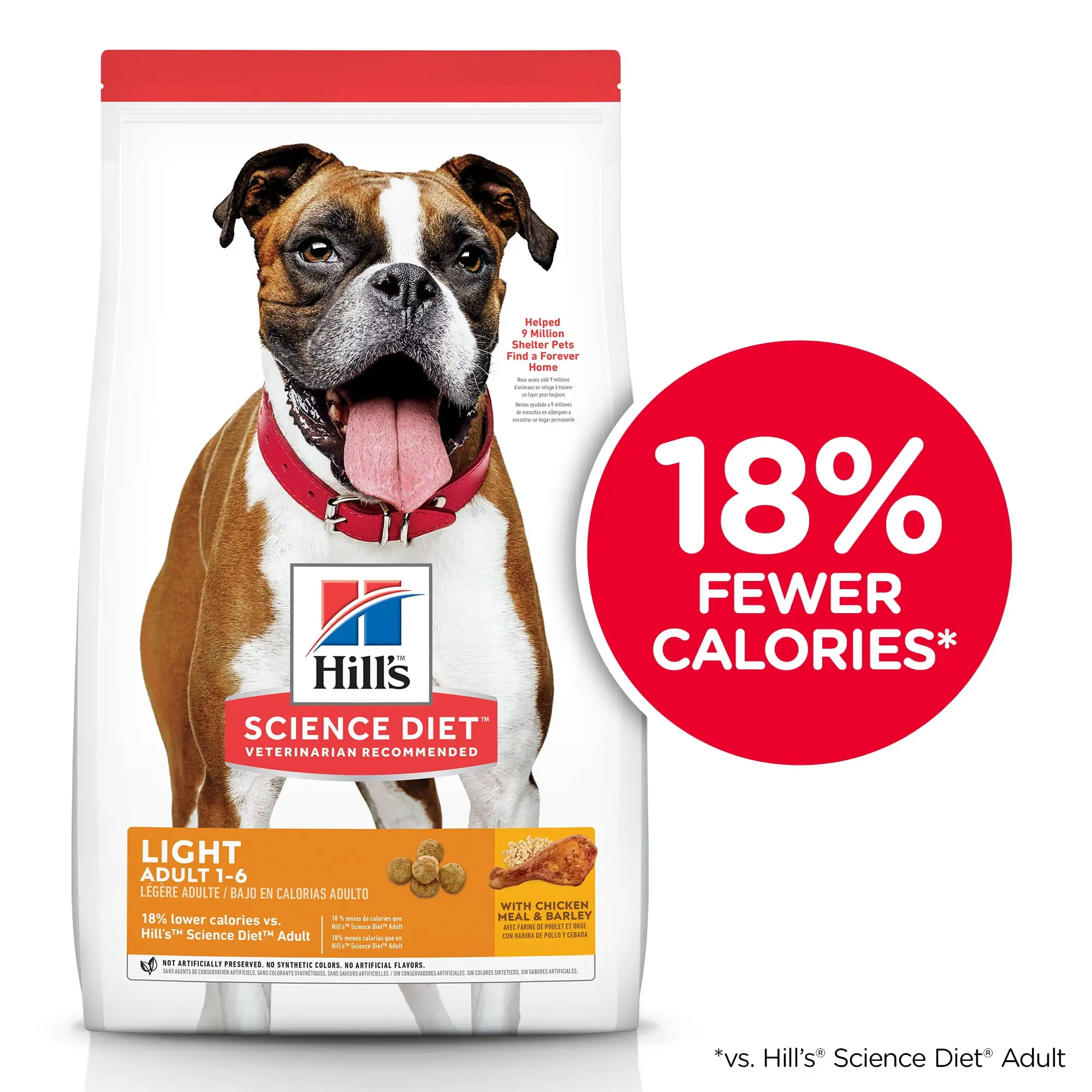 Hill's Science Diet Adult Light with Chicken Meal & Barley Dry Dog Food. 30 lb bag