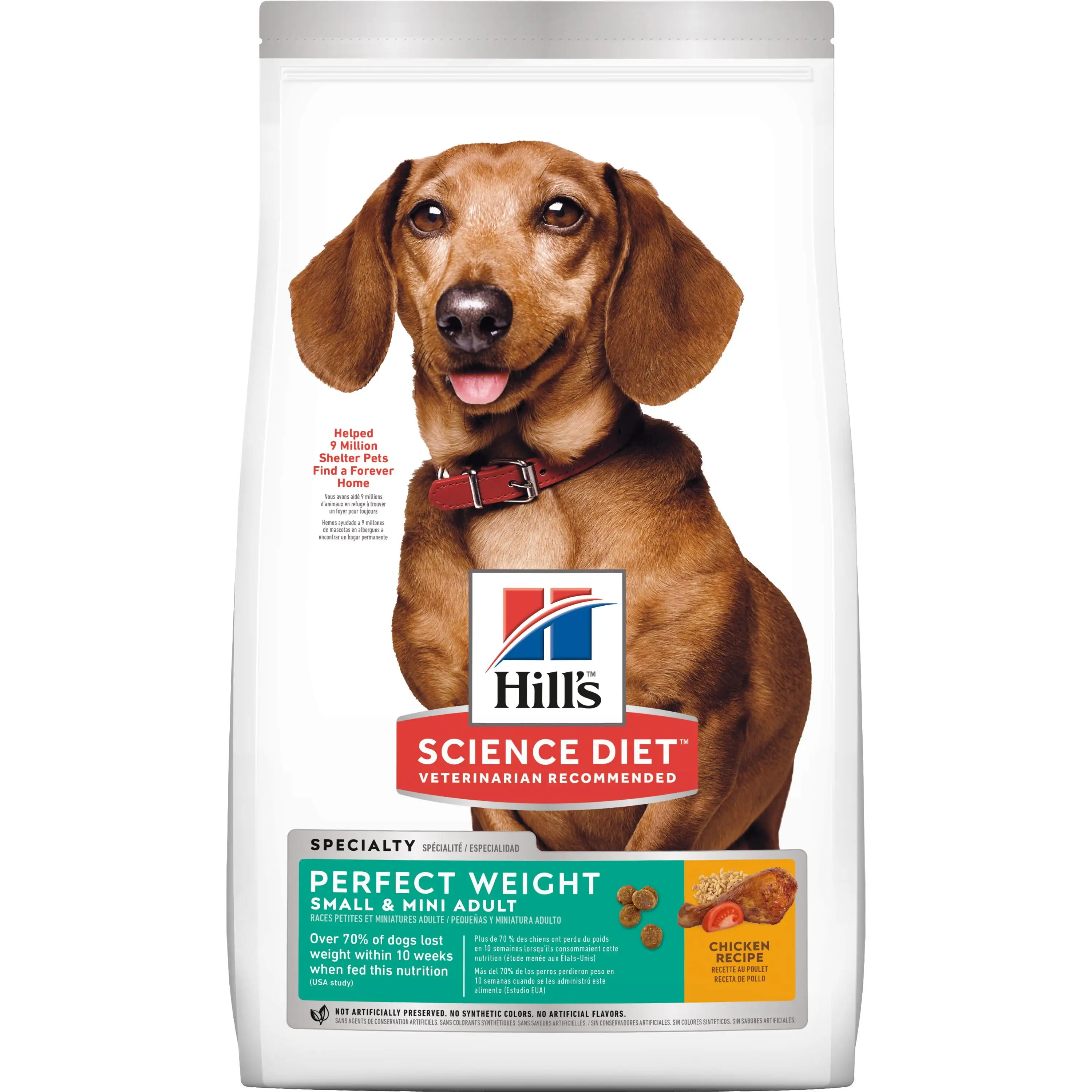 Hill's Science Diet Adult Perfect Weight Small & Mini Chicken Recipe Dry Dog Food. 4 lb bag