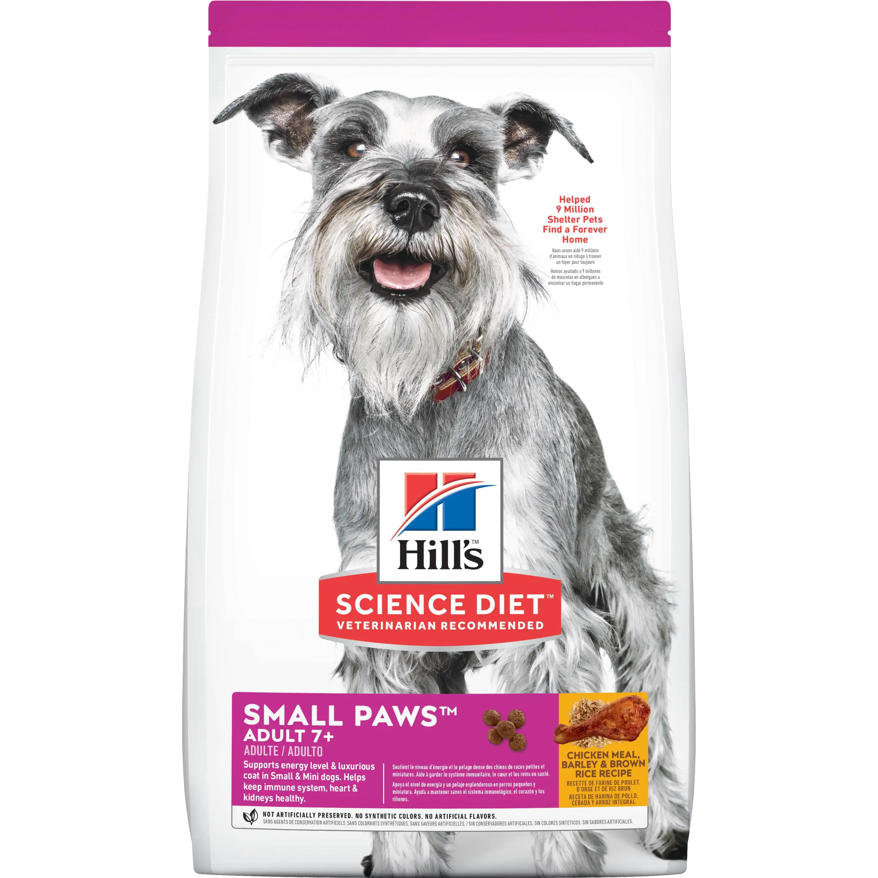 Hill's Science Diet Senior 7+ Small Paws Chicken Meal. Barley & Brown Rice Recipe Dry Dog Food. 4.5 lb bag