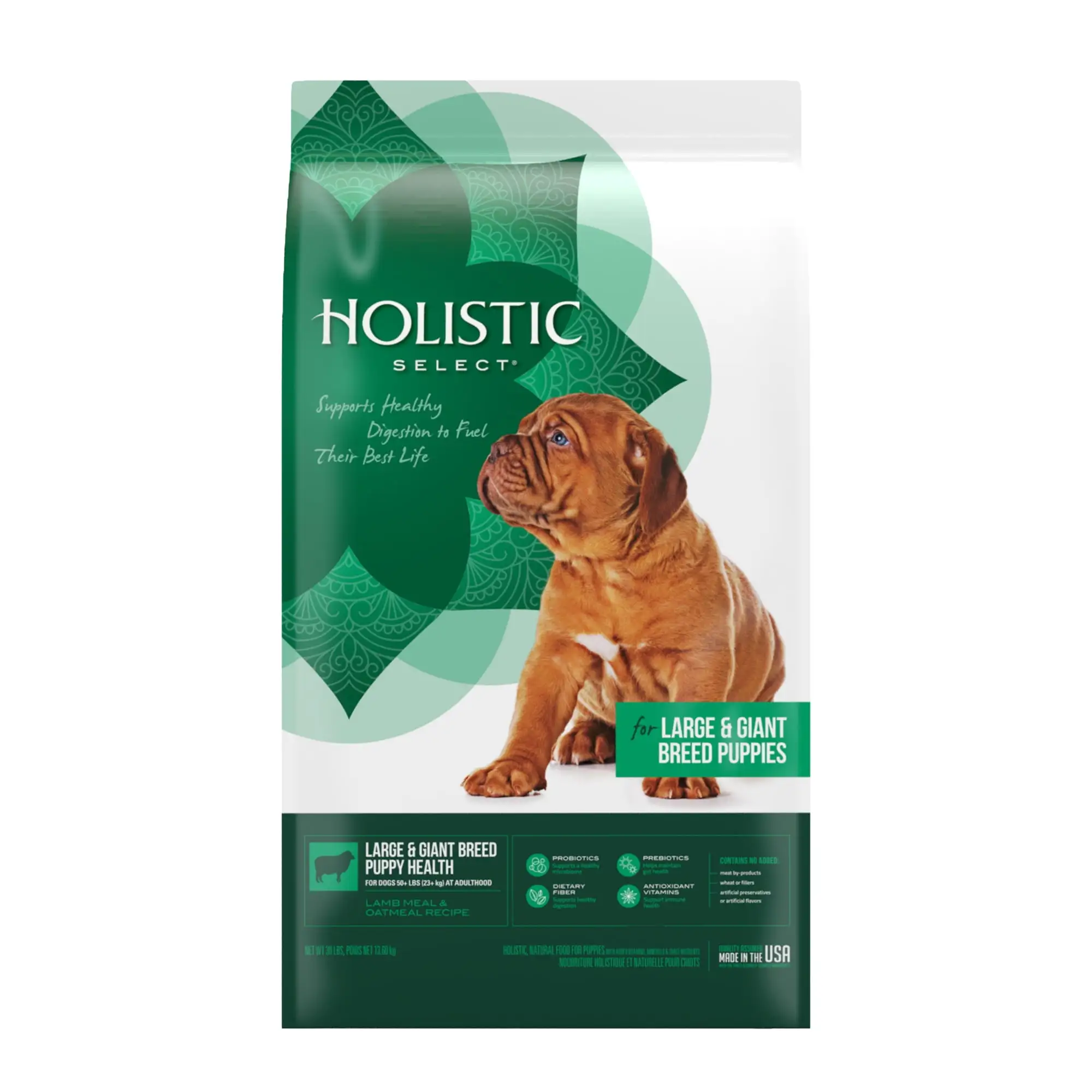 Holistic Select Natural Dry Dog Food. Large & Giant Breed Puppy Recipe. 30-Pound Bag