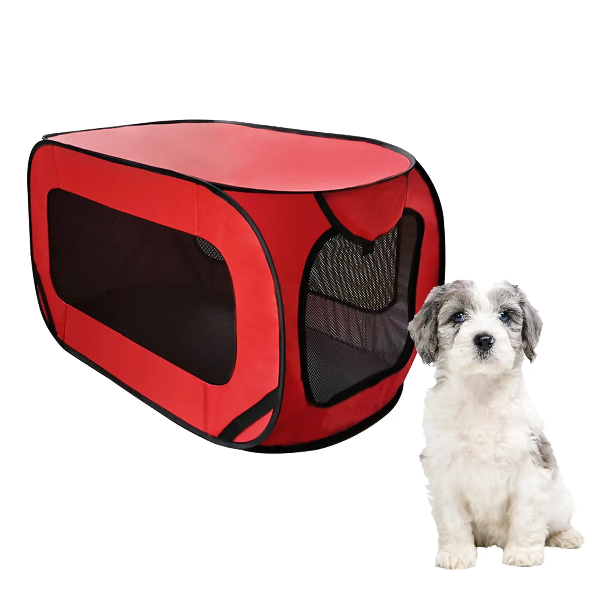 Holocky Foldable Dog Pet Kennel Large Pet Travel Crate Portable Cat Dog Crate for Cars