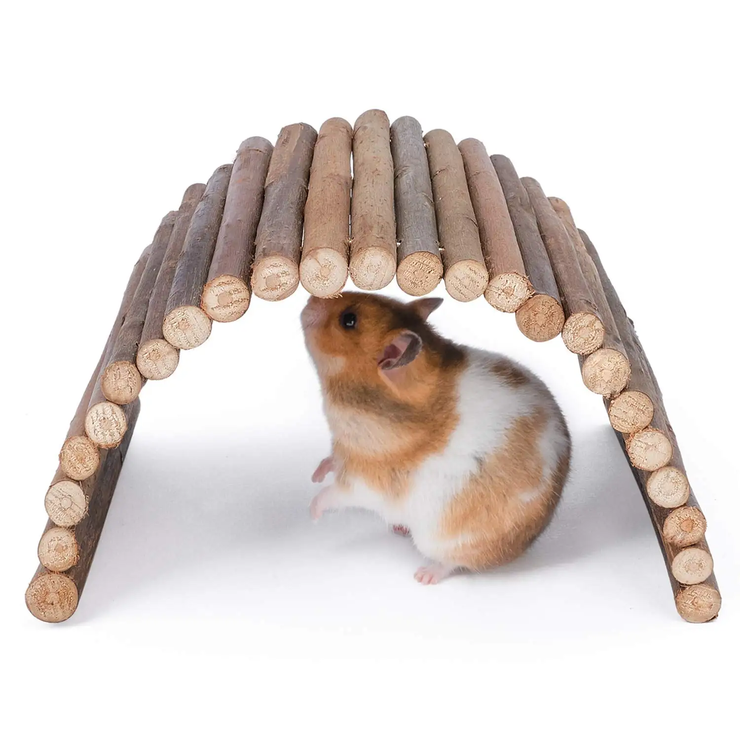 Holzlrgus Wooden Ladder Bridge. Hamster Mouse Rat Rodents Toy. Small Animal Chew Toy