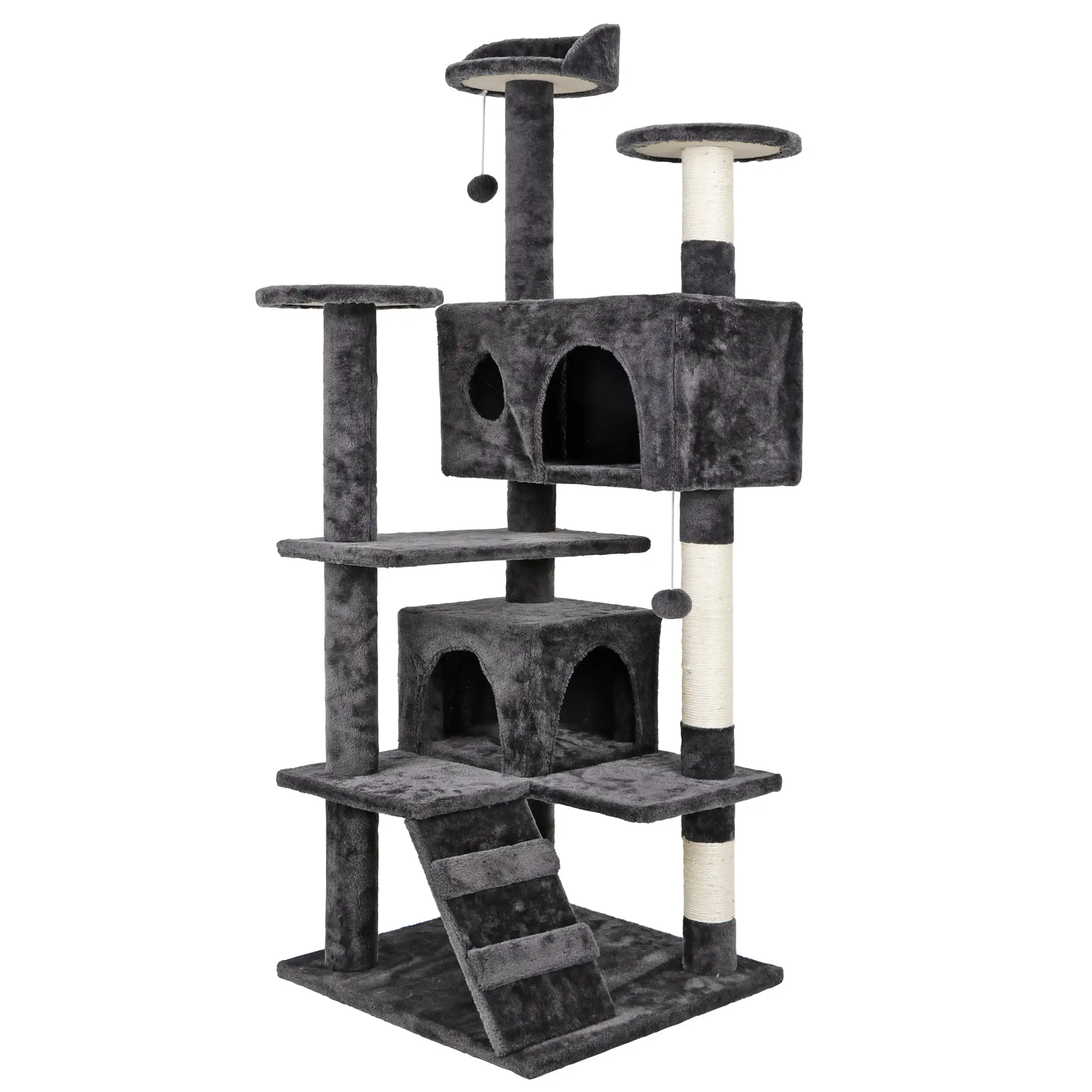 HomGarden 53-inch Cat Tree Cat Tower Condo W/Scratching Posts. Kitten Play House Dark Gray