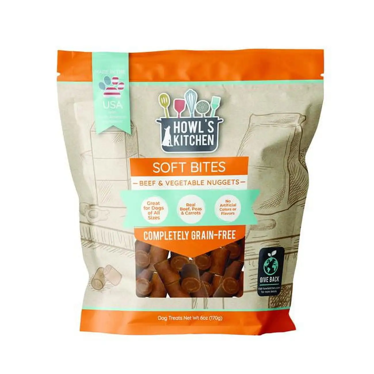 Howls Kitchen Soft Bites Beef and Vegetable Nuggets - 6 oz