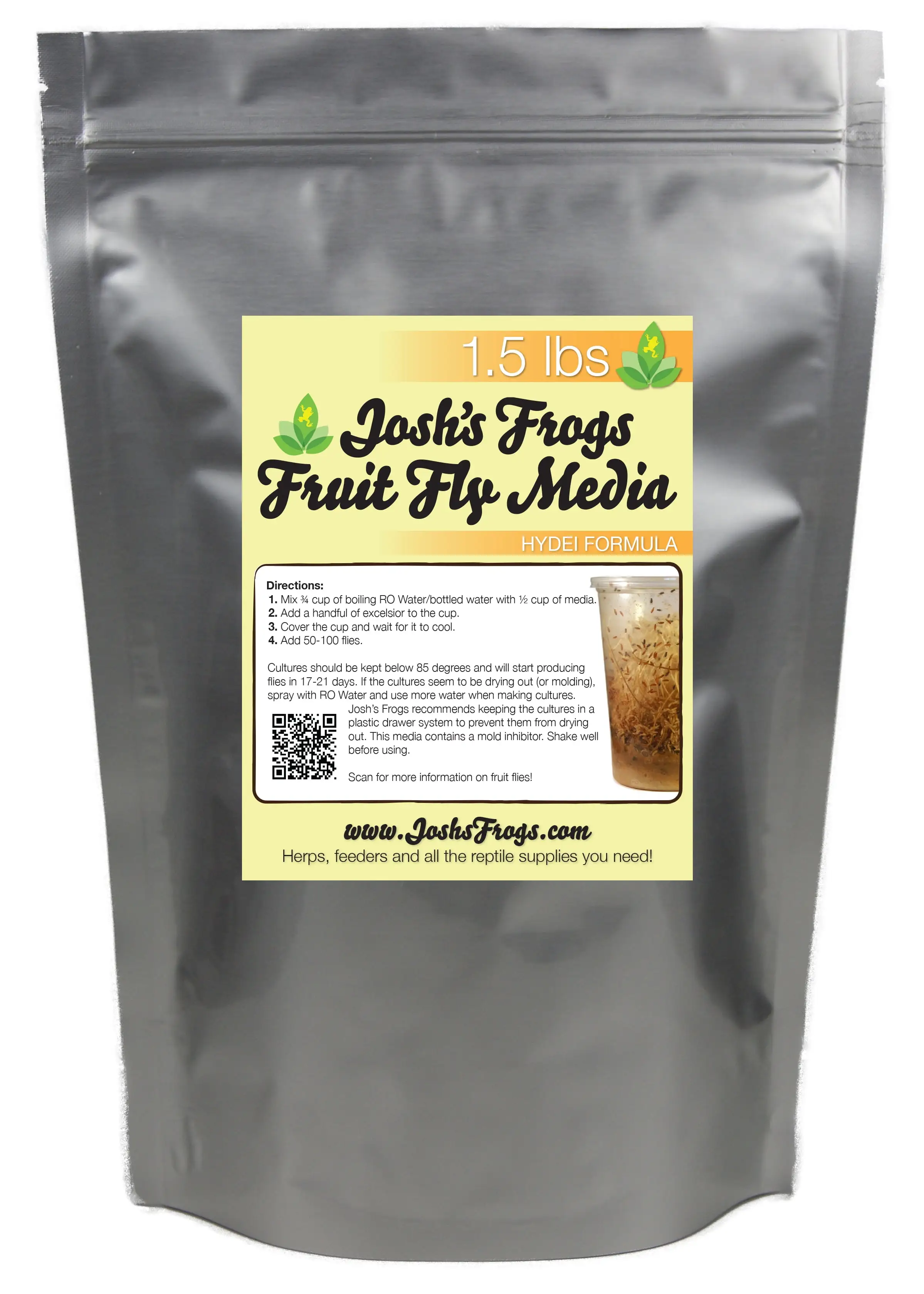 Hydei Fruit Fly Media 1.5 lbs / 1.35 Quarts (makes 10 fruit fly cultures)