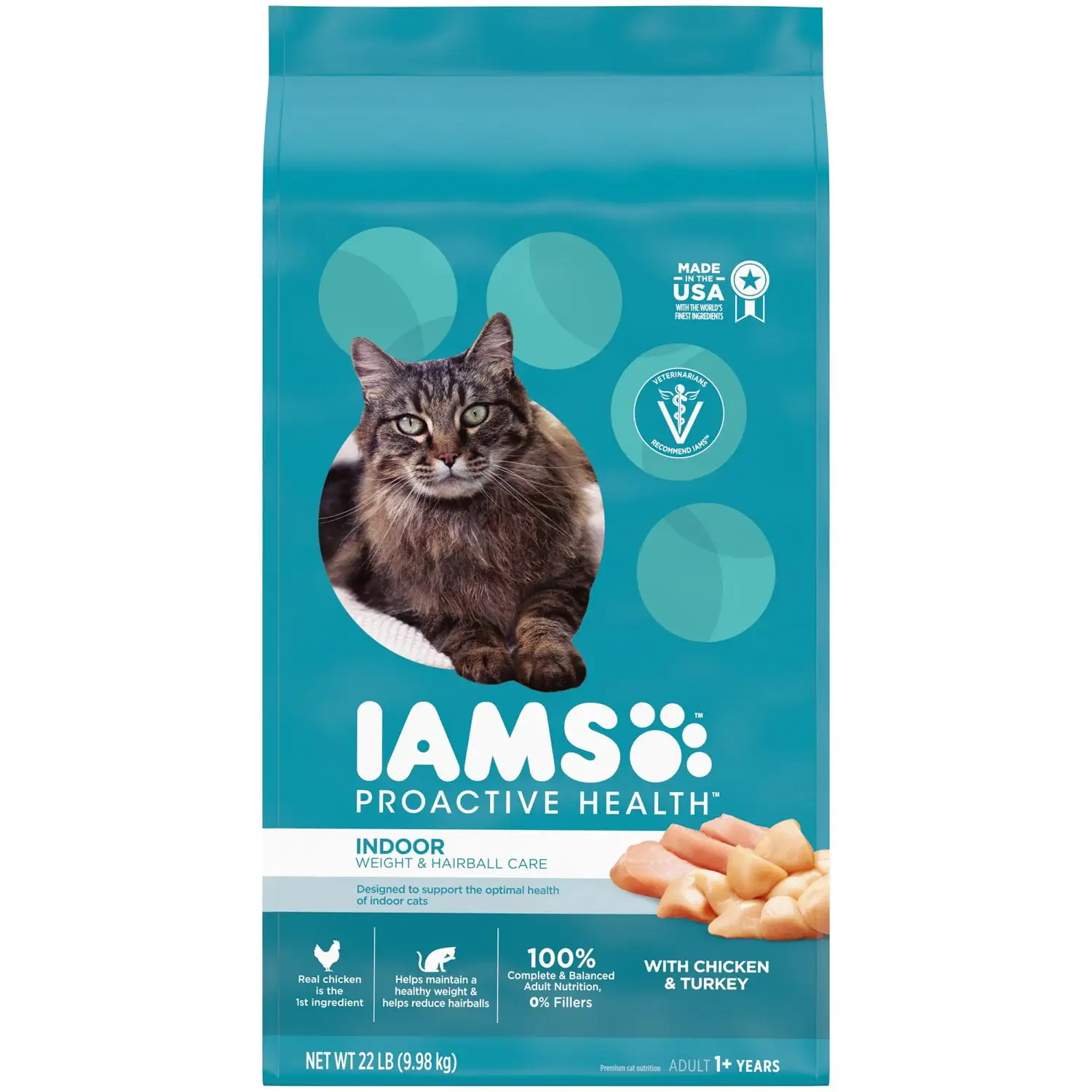 IAMS Proactive Health Chicken and Turkey Dry Cat Food. 22 lb Bag