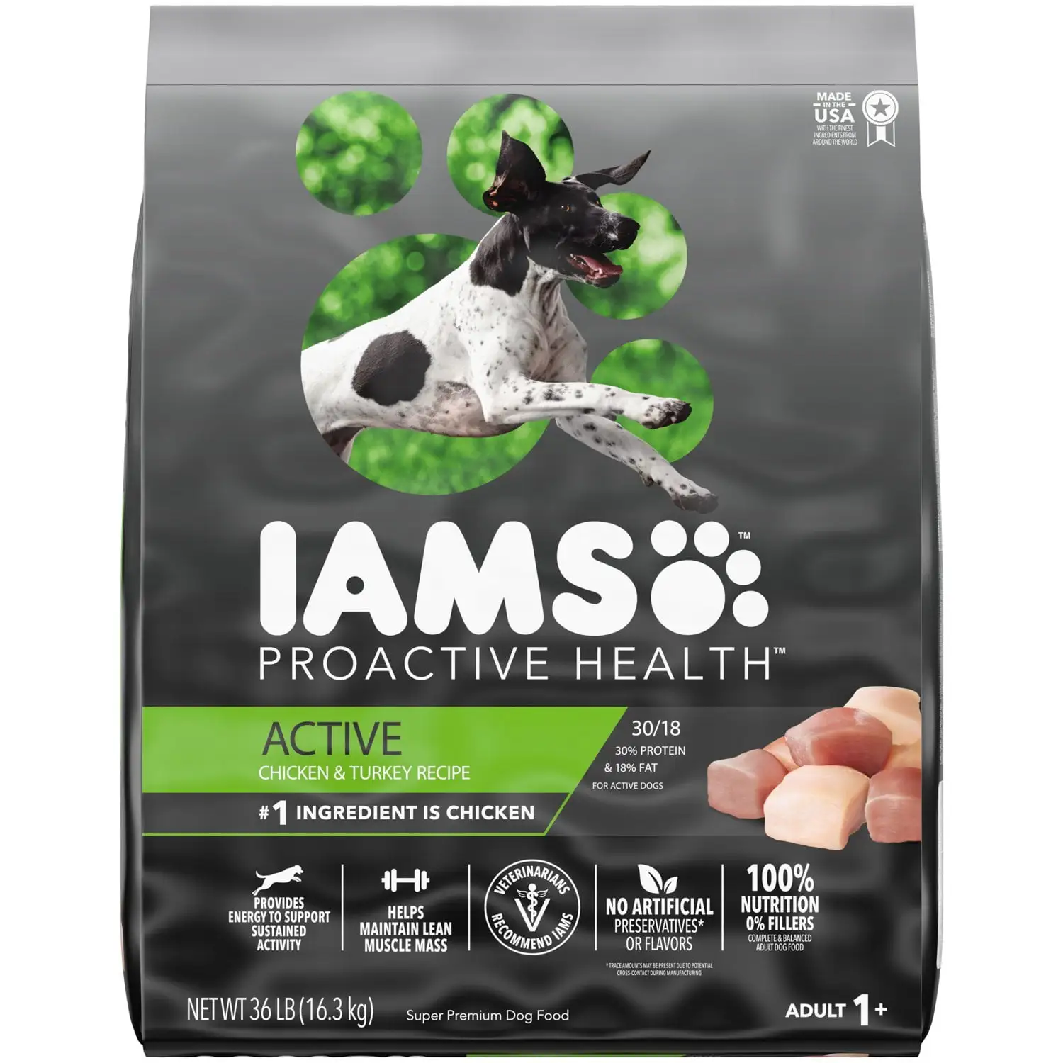 IAMS Proactive Health Chicken and Turkey Dry Dog Food. 36 lb Bag