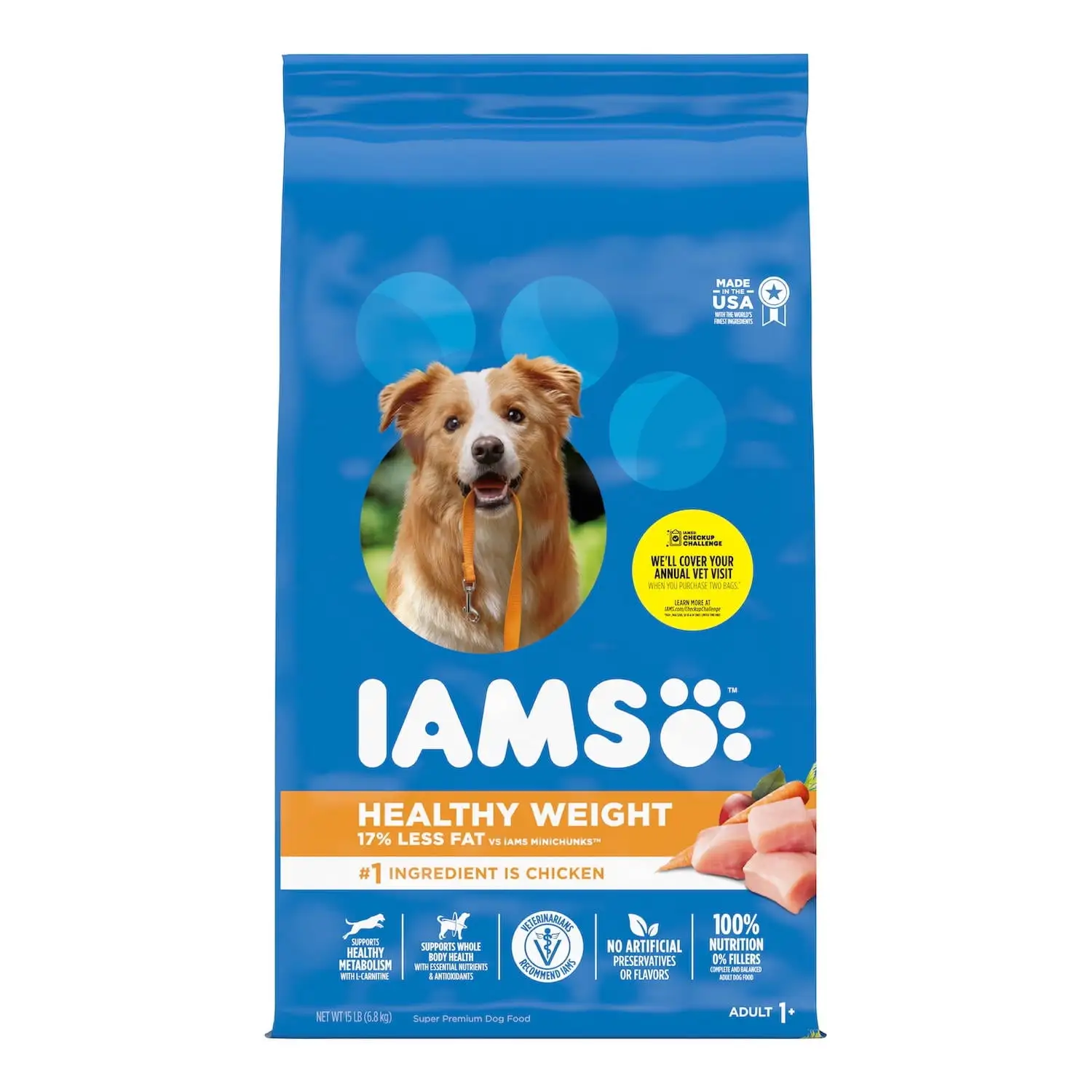 IAMS Proactive Health Healthy Weight Chicken Dry Dog Food. 15 lb Bag