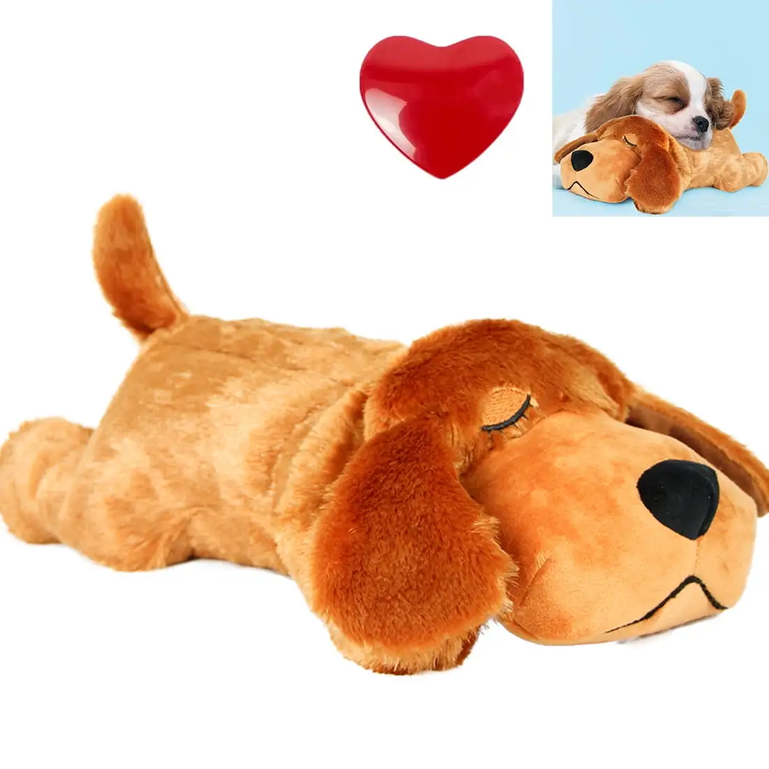 IFOYO Heartbeat Puppy Toy. Pet Essentials Behavioral Aid Puppy Toy and Sleep Aid. Dark Brown