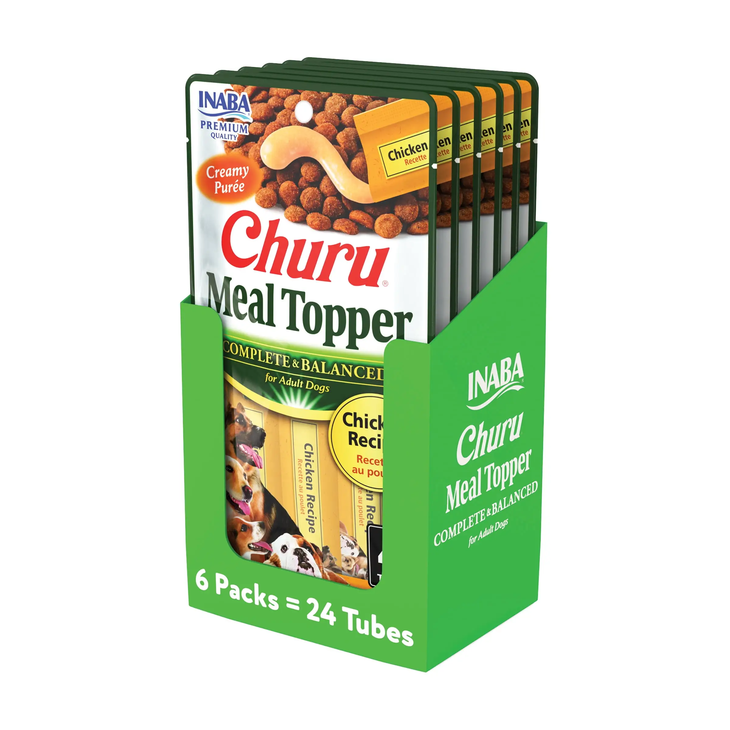 INABA Churu Meal Topper Chicken Recipe Wet Dog Food. Grain Free. 0.5 Ounce Tubes (24 Pack)