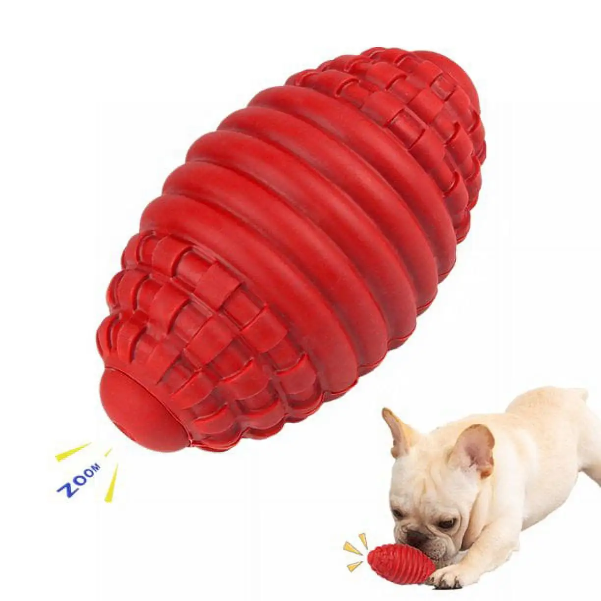 ISENVO Squeaky Dog Toys for Aggressive Chewers .Rubber Puppy Chew Ball with Squeaker. Almost Indestructible and Durable Pet Toy for Medium and Large Breed