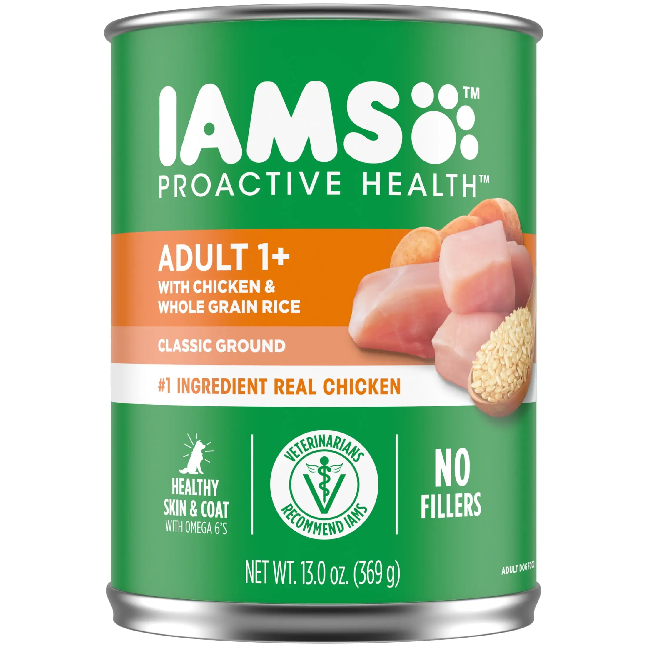 Iams Proactive Health Adult Soft Wet Dog Food Pat?? With Chicken & Whole Grain Rice. 13 Oz Can