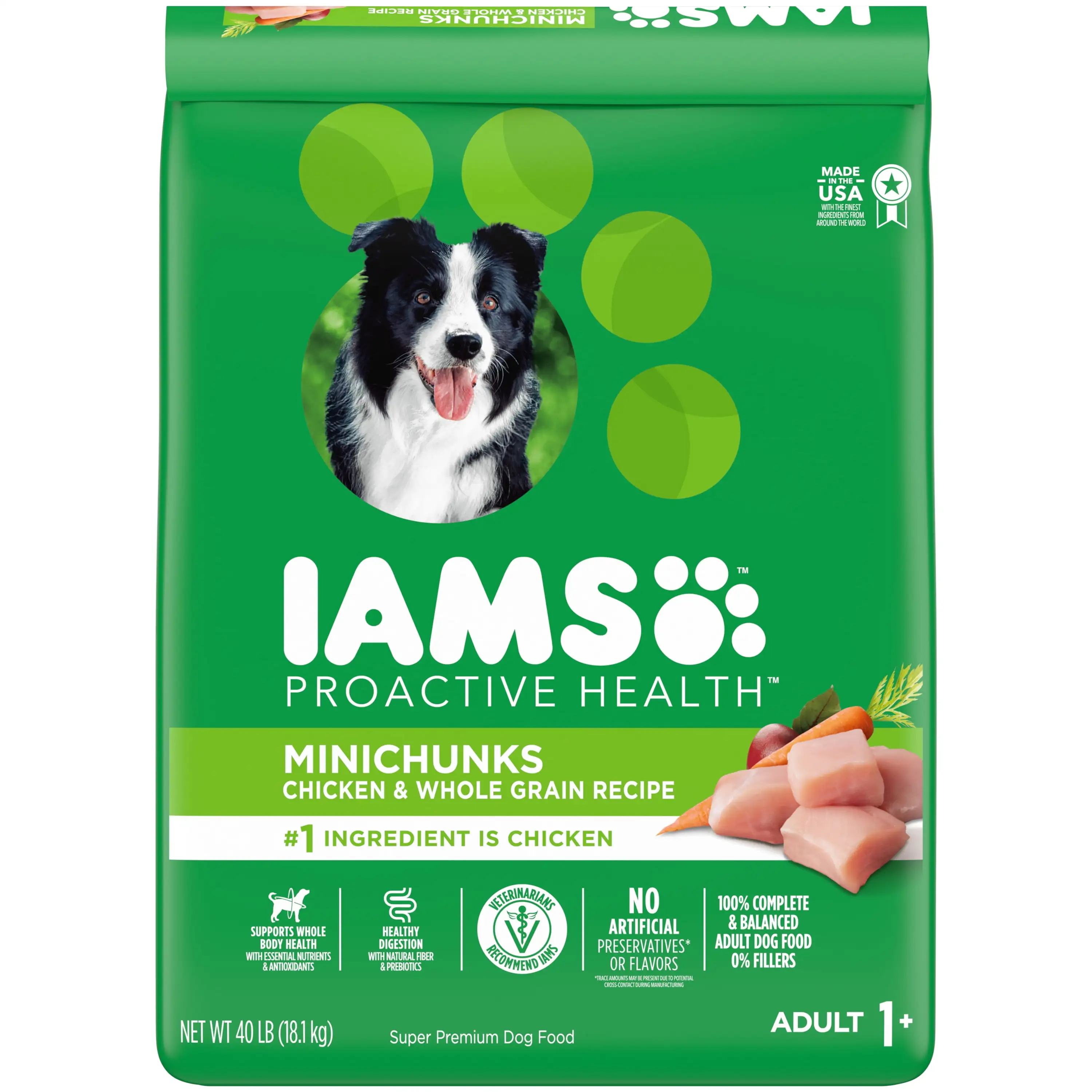 Iams Proactive Health Minichunks Dry Dog Food with Real Chicken and Whole Grains. 40 lb Bag