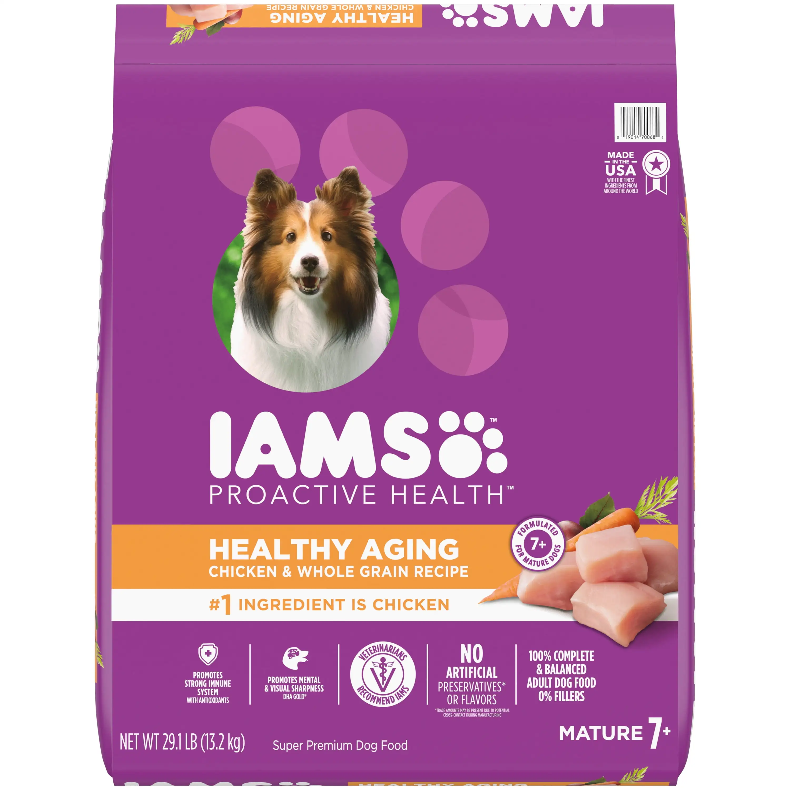 Iams Proactive Health Senior Dog Food Healthy Aging Dry Dog Food With Real Chicken. 29.1 Lb Bag