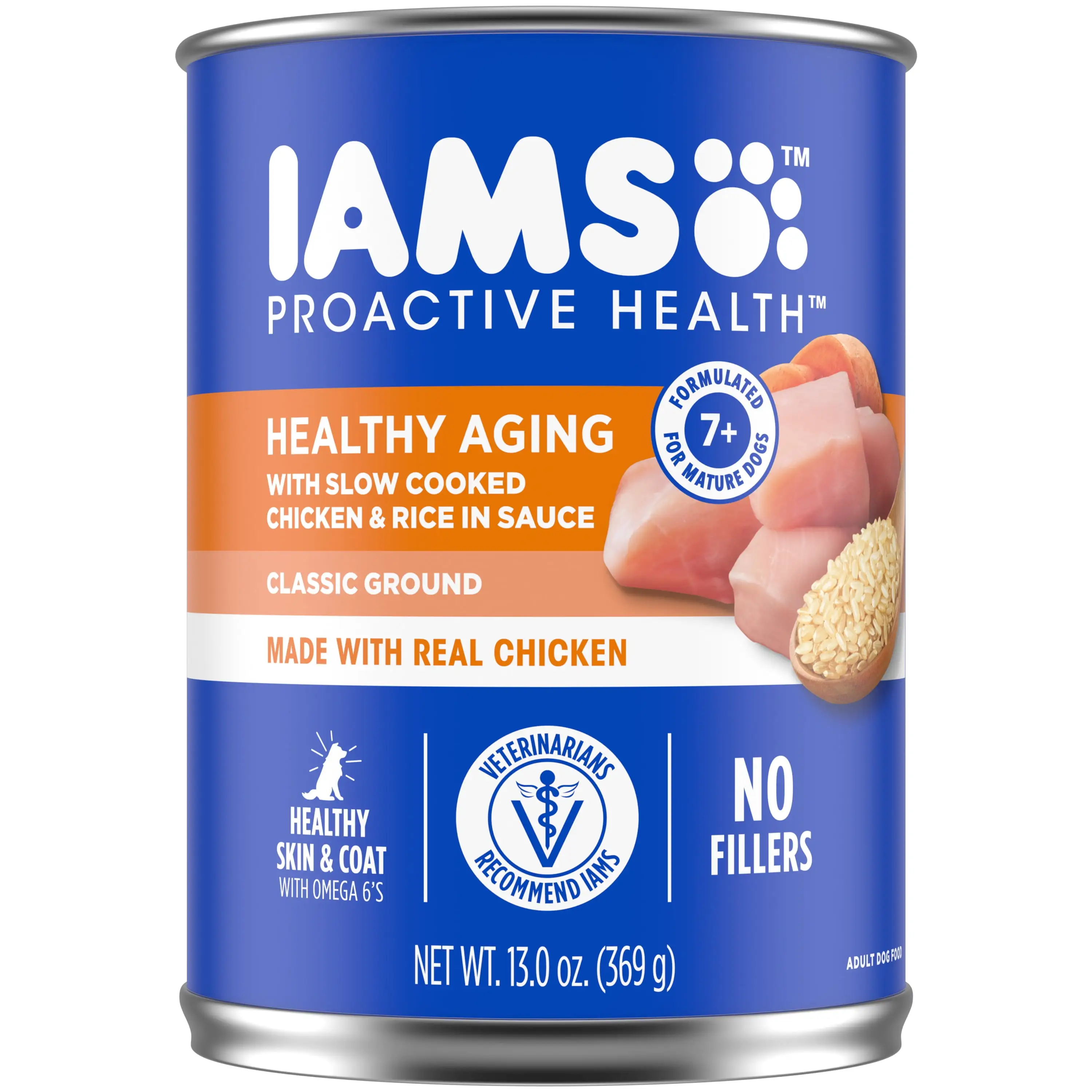 Iams Proactive Health Senior Soft Wet Dog Food Pate With Slow Cooked Chicken & Rice. 13 Oz Can