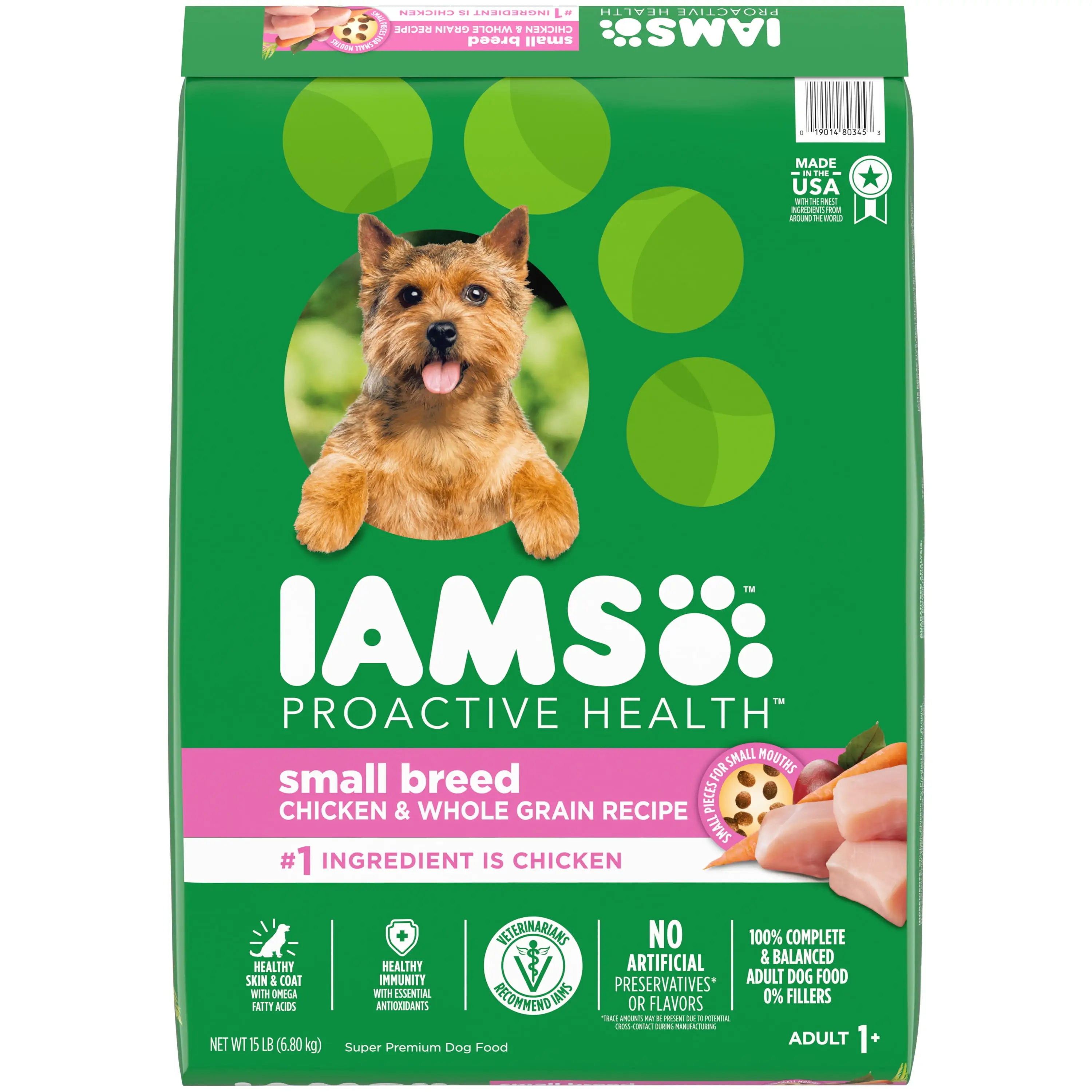 Iams Proactive Health Small Dog Food Dry Dog Food with Real Chicken. 15 lb Bag