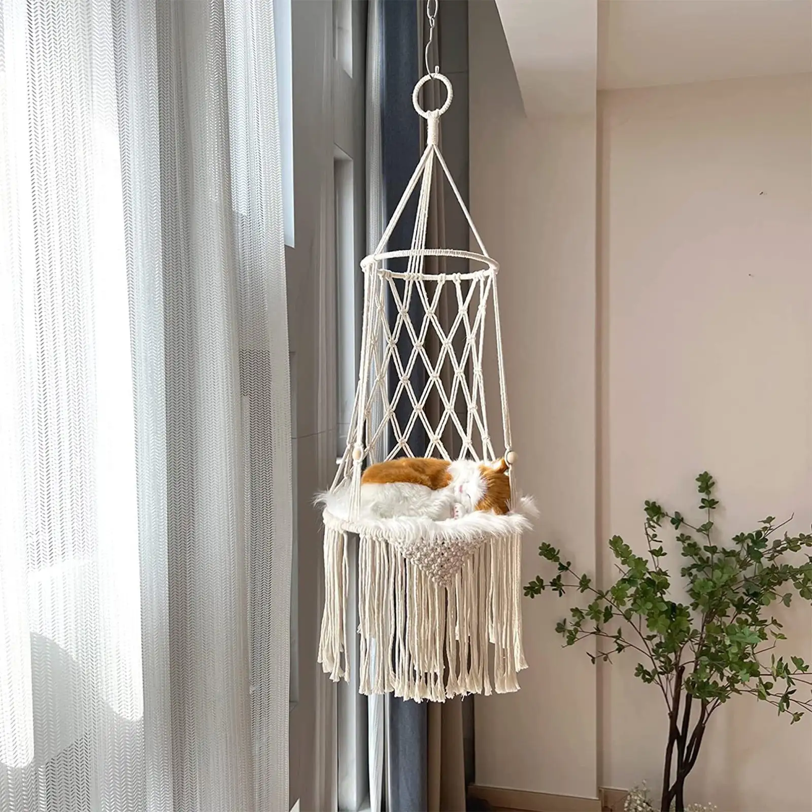 Ikohbadg Cats Bed Cats Hammocks Window Perches Safe Cats Shelves Space Saving Window Mounted Cats Seat for Large Cats Cats Hanging Bed Cats Hanging Basket Swings