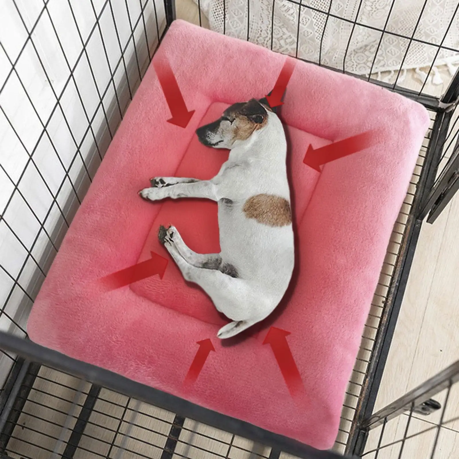 Ikohbadg Orthopedic Crate Foam Dog Bed with Dual Sided Design. Waterproof and Machine Washable. Non-slip Bottom. Perfect for Comforting Pets with Anxiety