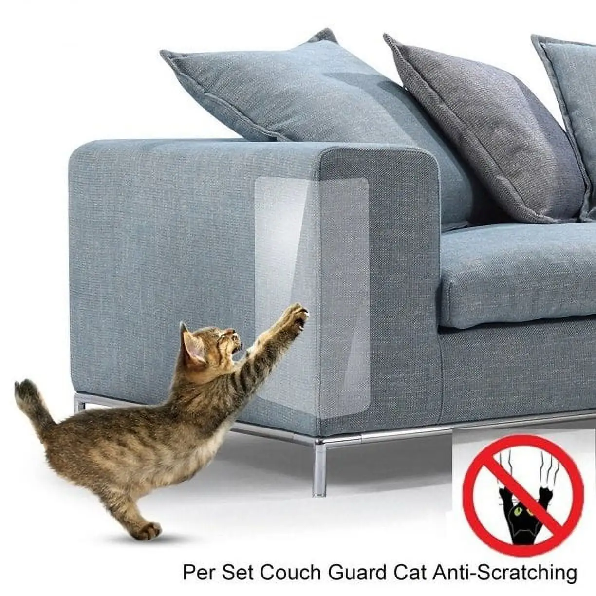 Ikoopy Couch Guard Cat Anti-Scratching Protector Sofa Furniture Self-Adhesive Guard Cat Furniture Sofa Anti-Scratch Sticker Clawing Furniture Protector (10pcs)