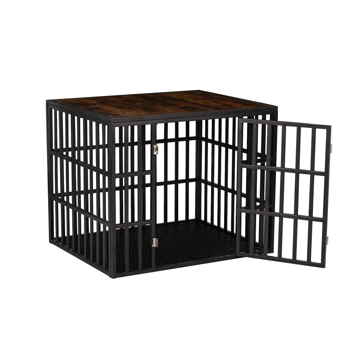 Immere 32 Inch Heavy Duty Dog Crate Cage Kennel with Wheels. High Anxiety Indestructible Dog Crate. Sturdy Locks Design. Double Door and Removable Tray Design