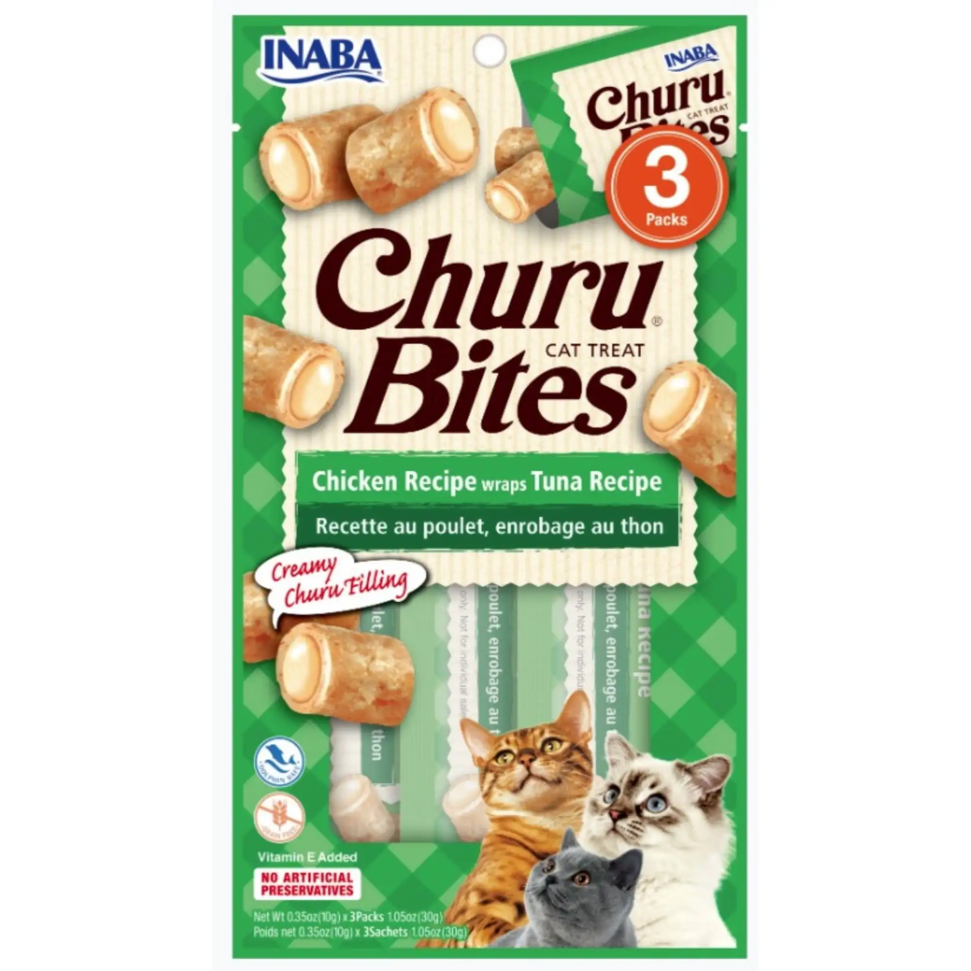 Inaba Churu Bites Cat Treat Chicken Recipe wraps Tuna Recipe