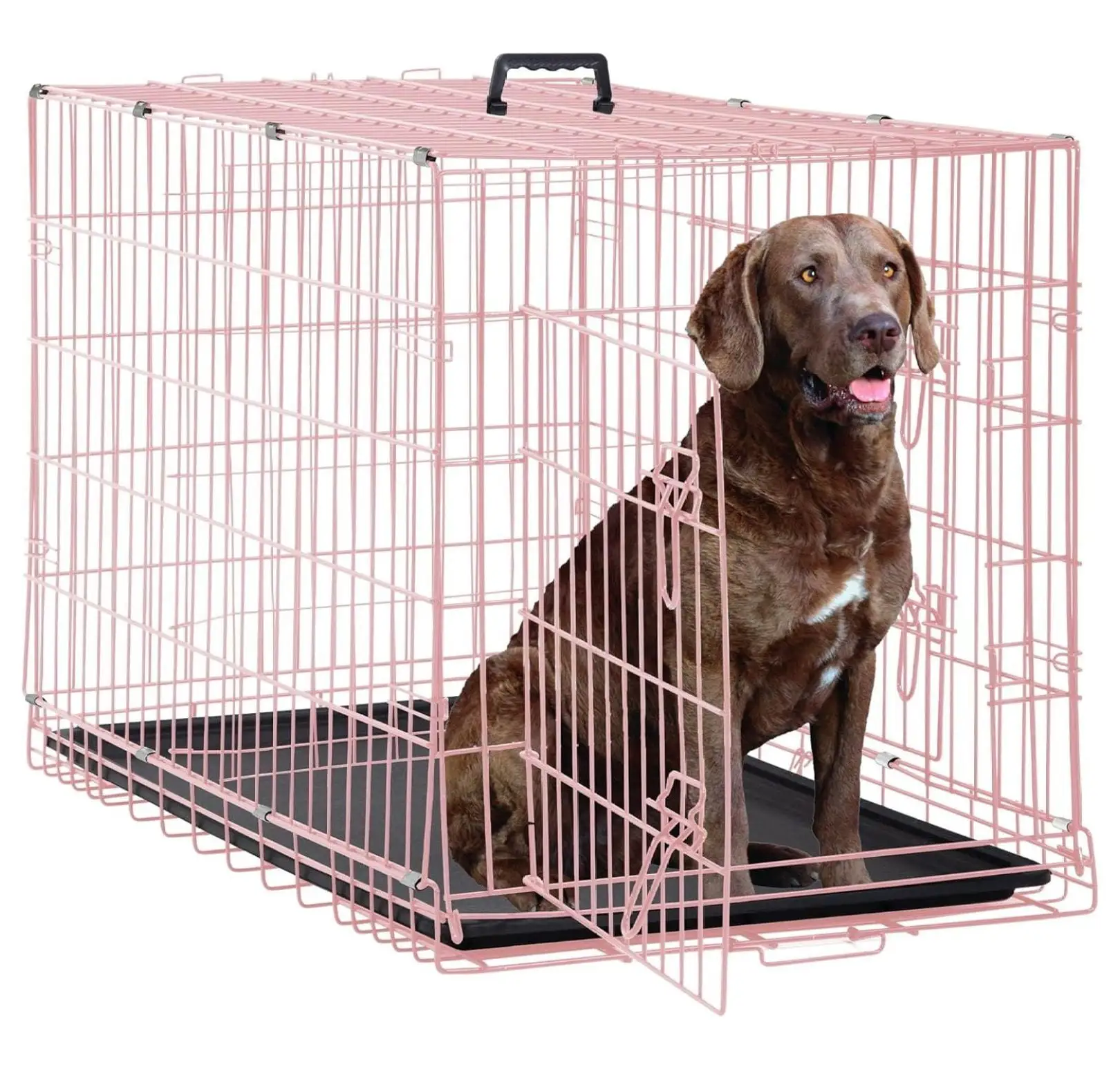 Inch Extra Large Dog Crates for Medium Dogs Double-Door Folding XXL Dog Crates for Large Dogs Indoor/Outdoor Large Dog Cages for Large Dogs Metal Wire Dog Kennel with Plastic Tray and Handle()