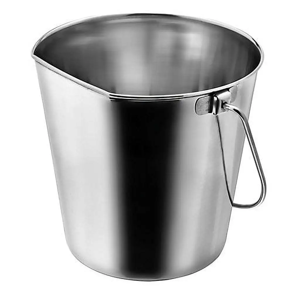 Indipets Flat-Sided Stainless Steel Pail 2QT