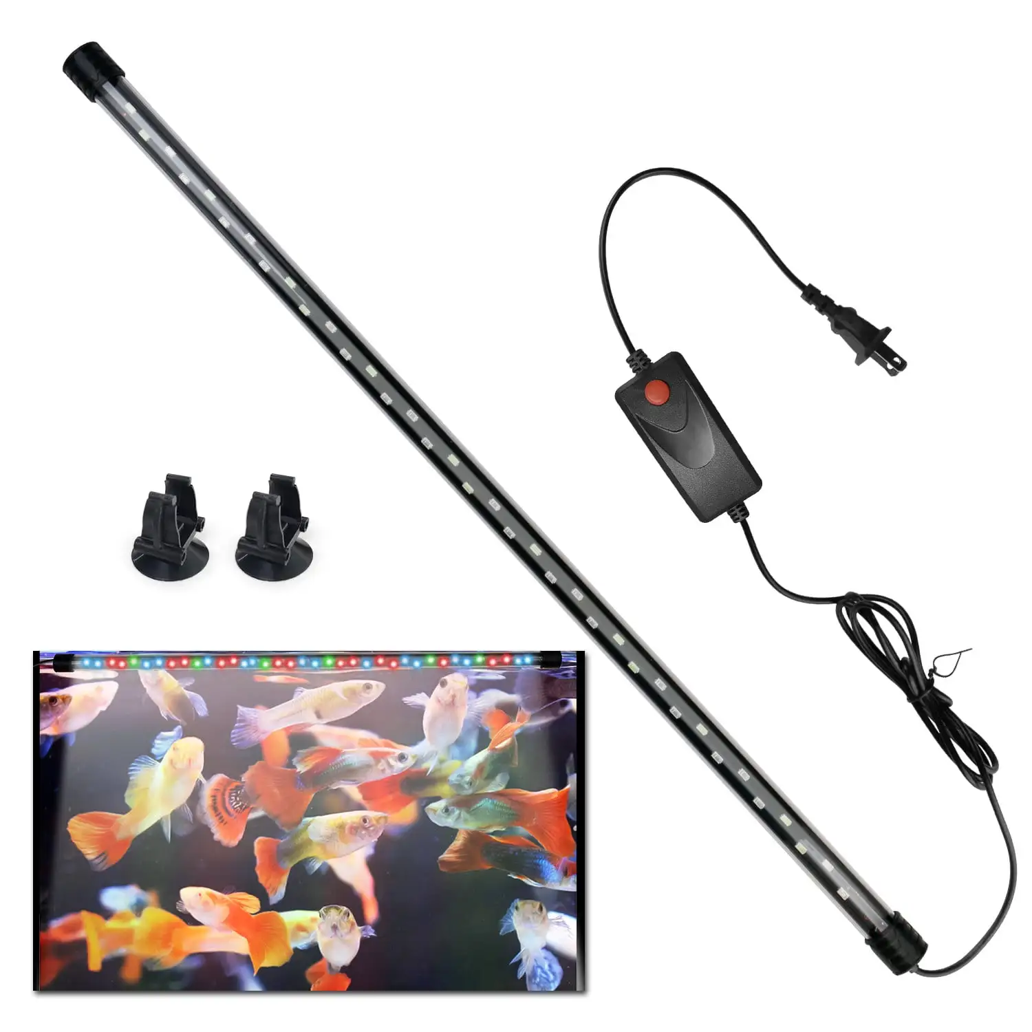 Innens LED Aquarium Light Full Spectrum Colorful Submersible Tank Lights. 7 Inch