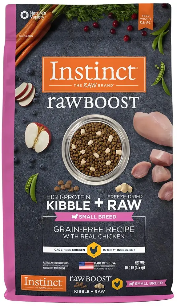 Instinct Raw Boost Small Breed Grain-Free Recipe with Real Chicken Natural Dry Dog Food by Nature's Variety. 10 lb. Bag