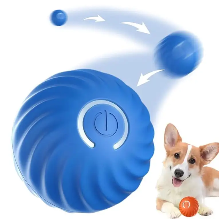 Interactive Pet Ball. USB Charging Smart Dog Toy Ball. LED Motion Activated Rolling Pet Toy Ball. Pet Exercise Ball with Sound. Automatic 360 Degree Rolling Robotic Dog Moving Toys for Indoor Dogs