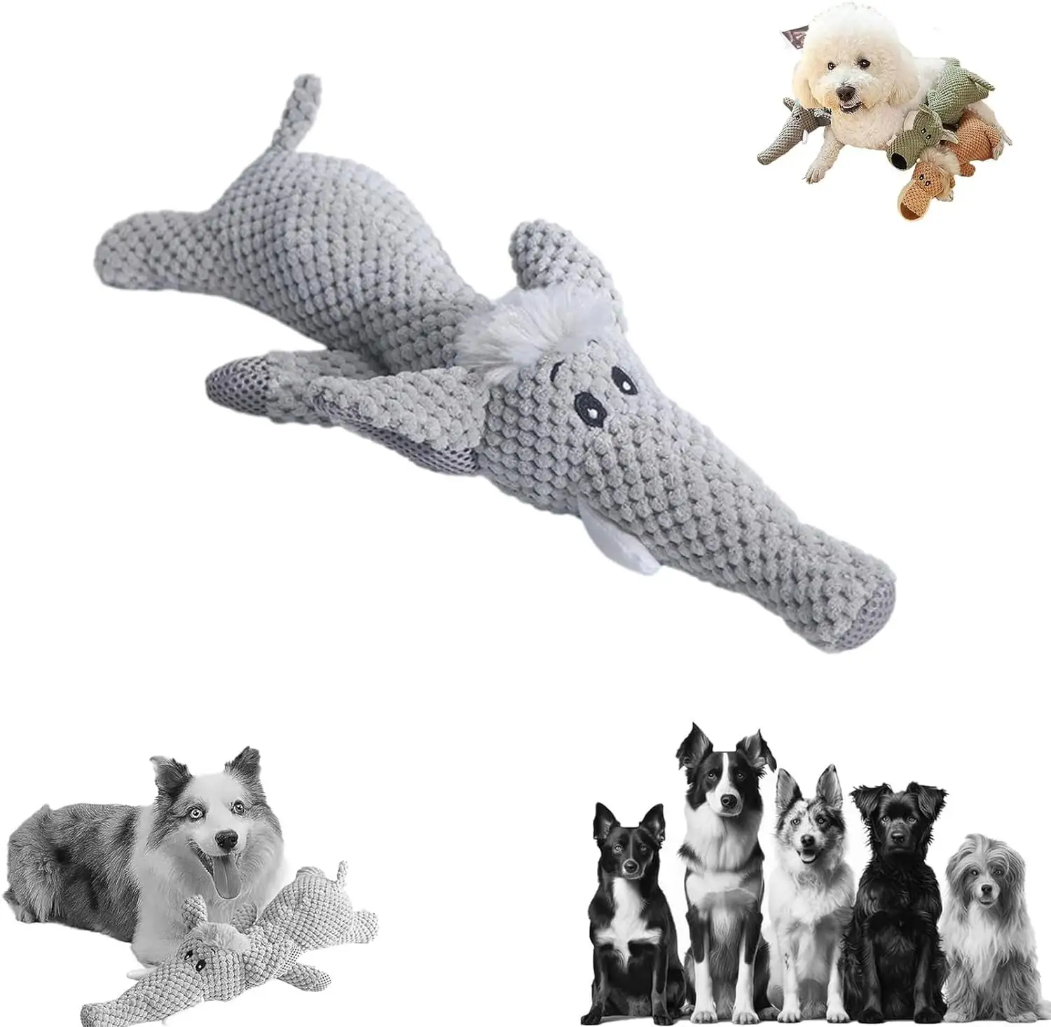 Invincipaw Dog Toy Heavy Chewers.Durabite for Heavy Chewers. Heavy Duty Squeaky Dog Toys for Aggressive Chewers. Indestructible Dog Toys for Aggressive Chewers(Elephant)