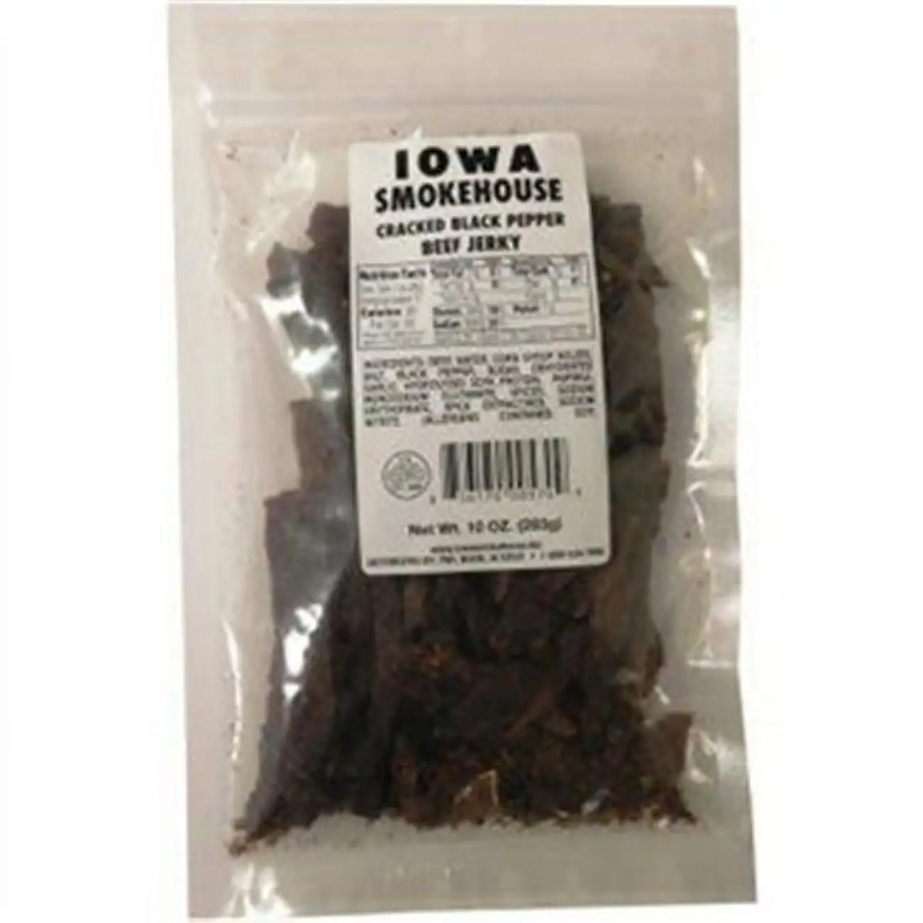 Iowa Smokehouse IS-10JP Beef Jerky. Cracked Black Pepper. 10-oz. - Quantity 6