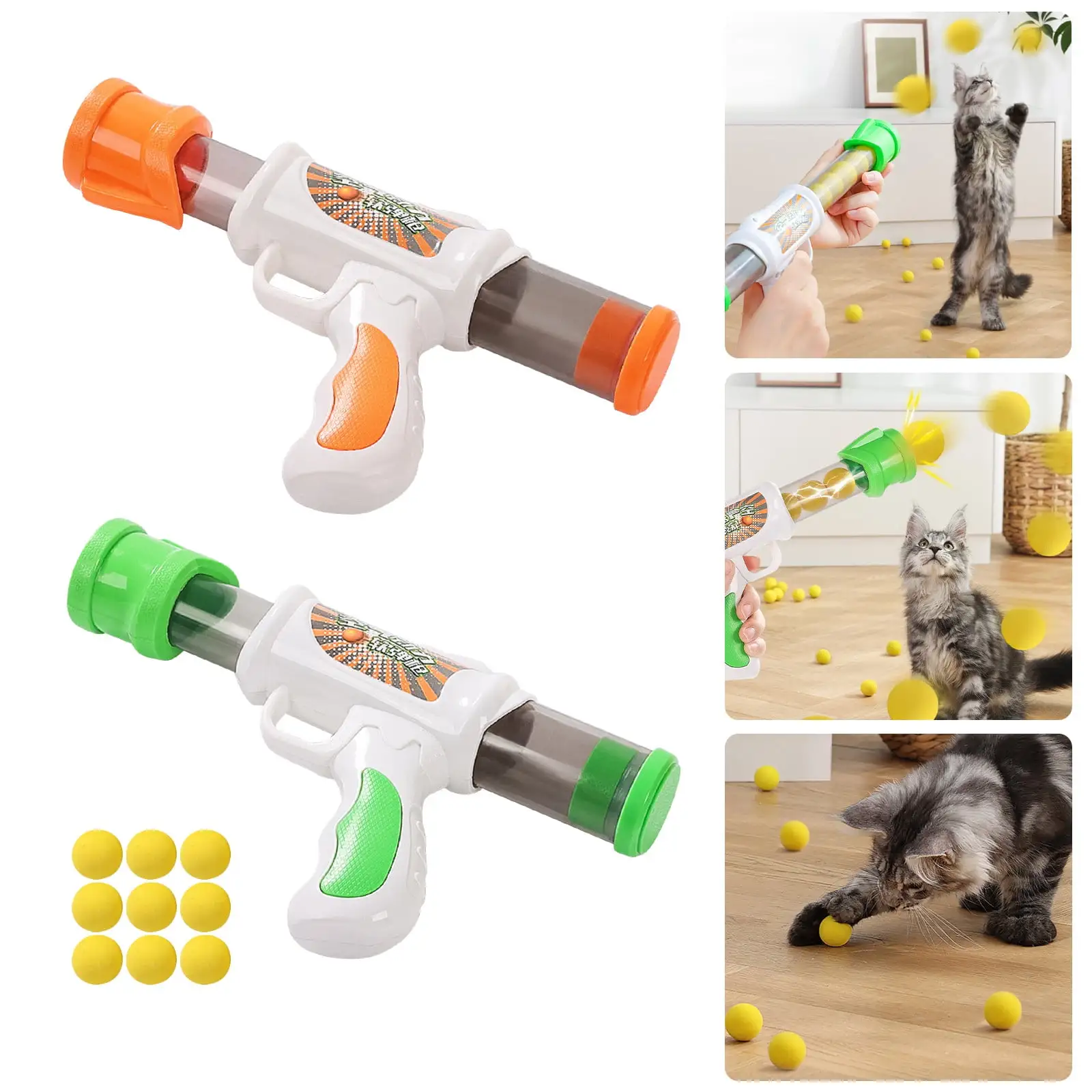 Isvgxsz 2024 Pet Supplies Clearance Items Cats Ball Launchers 9Pcs Cats Toy Balls.Silent Plush Elastic Cats Ball Toy.Interactive Cats Toys for Indoor Cats Toys Travel New Pet Essentials