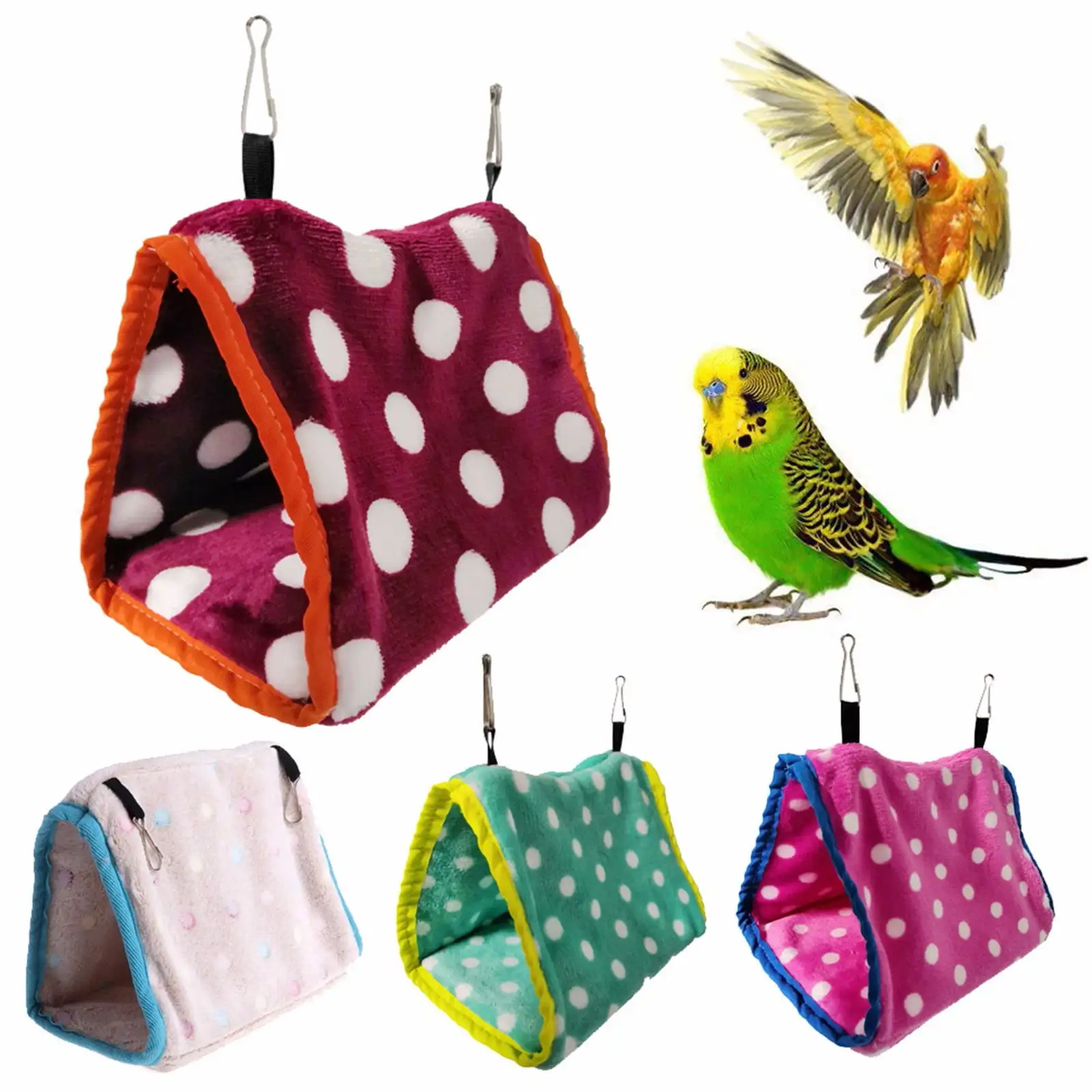 Isvgxsz New Pet Essentials Clearance Parrot Ham-Mock Bird Hanging Bed House Plush Winter Warm Cage Ne-St Tent Easter Accessories