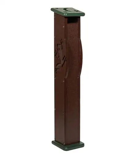 JCs Wildlife Deluxe Poly Lumber Tree Frog House - Attract Many Species of Tree Frogs - Made in the USA (Brown Body / Green Roof)