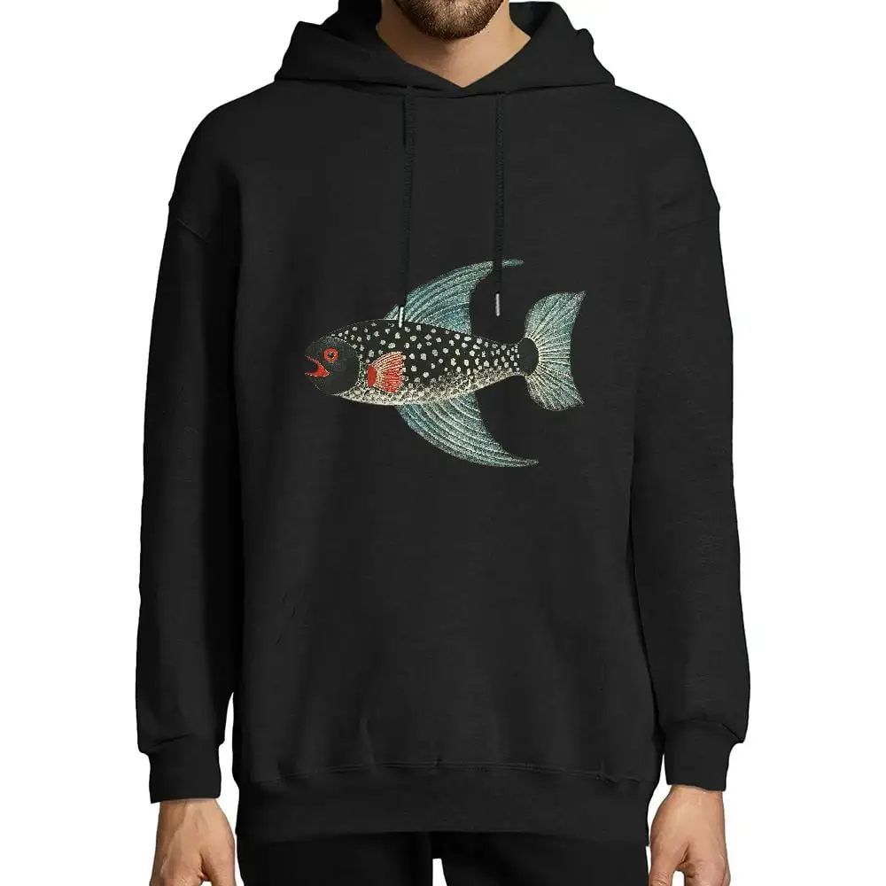 JEUXUS Aquarium Goldfish Fish Freshwater Grey Ornamental Fish T-Shirt Long-sleeved Hoodie