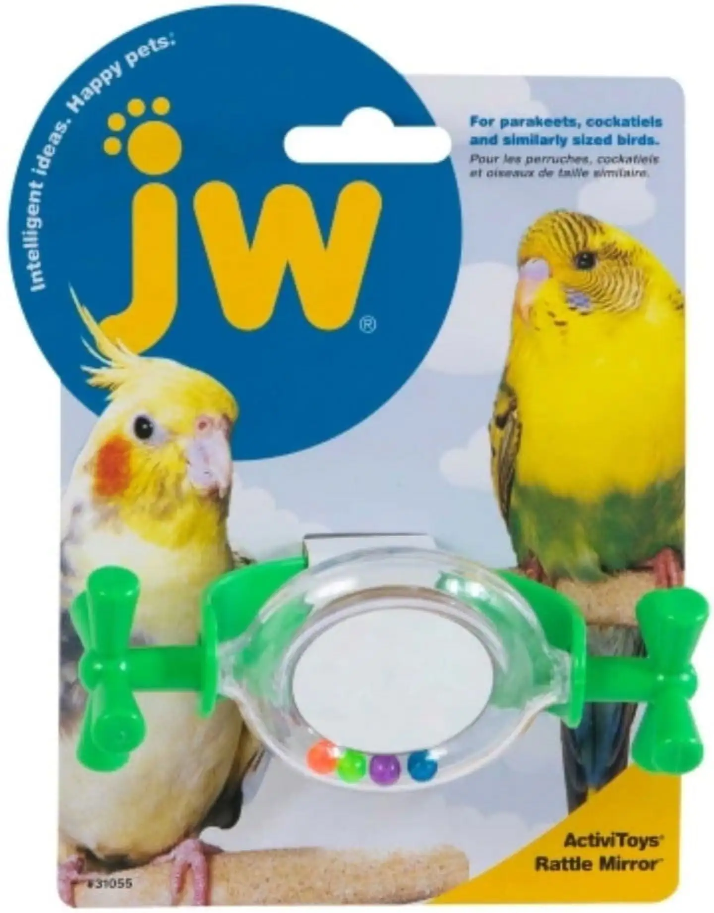 JW Insight Rattle Mirror Bird Toy. Rattle Mirror Bird Toy