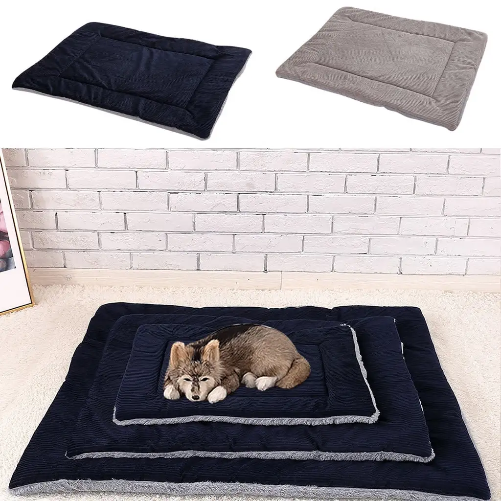 Jacenvly 2024 New Pet Essentials Clearance Items Pet Short Plush Bed Mat Warm Sleeping Mattress For Small Medium Big Dog Gray