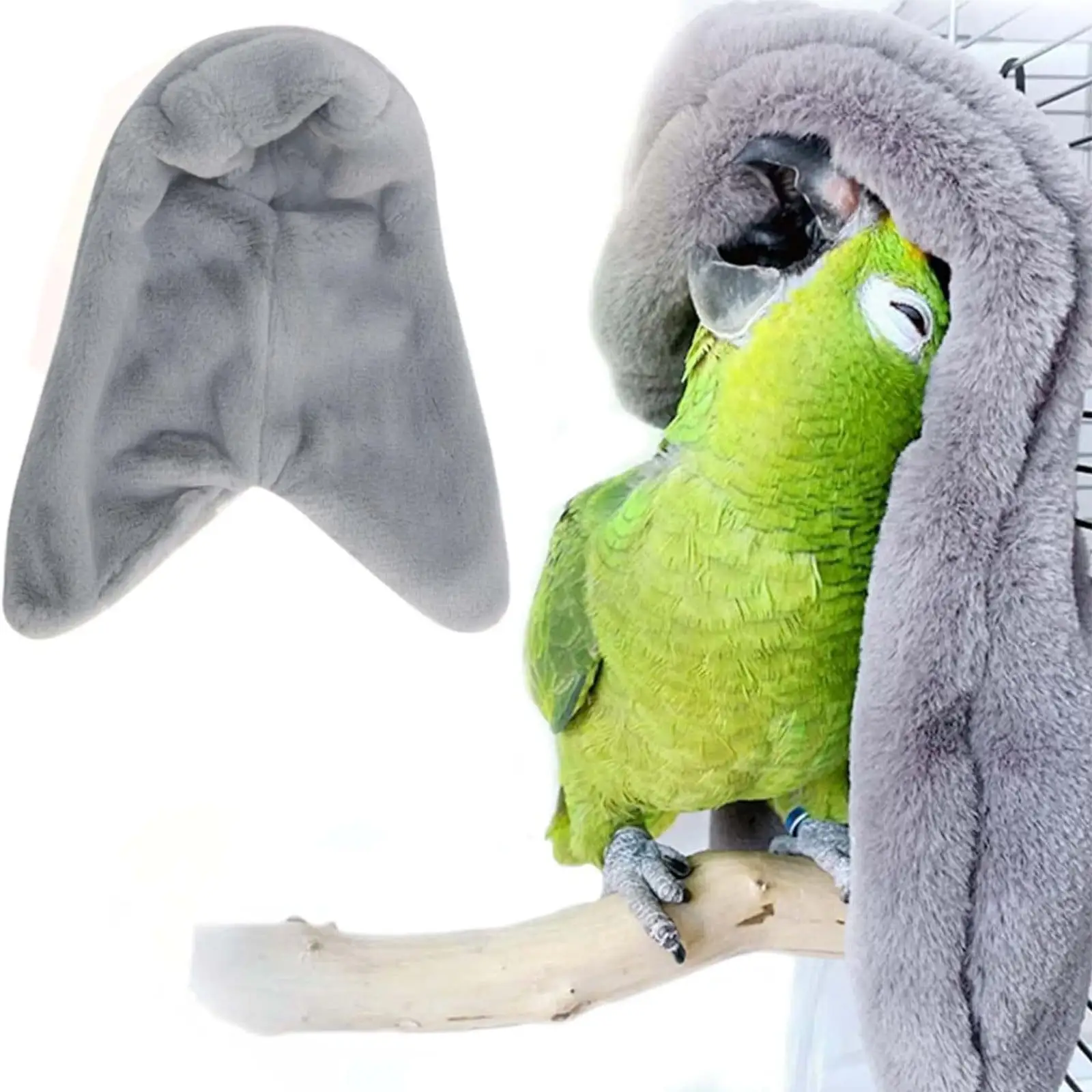 Jacenvly 2024 Valentines Day Decor Clearance Corner Fleece Bird Blanket Cozy Bird Bed Warmer Parrot House For Cage Cuddle Shelter Hanging Toy For Lovebirds Parakeet Bathroom Decor Gray