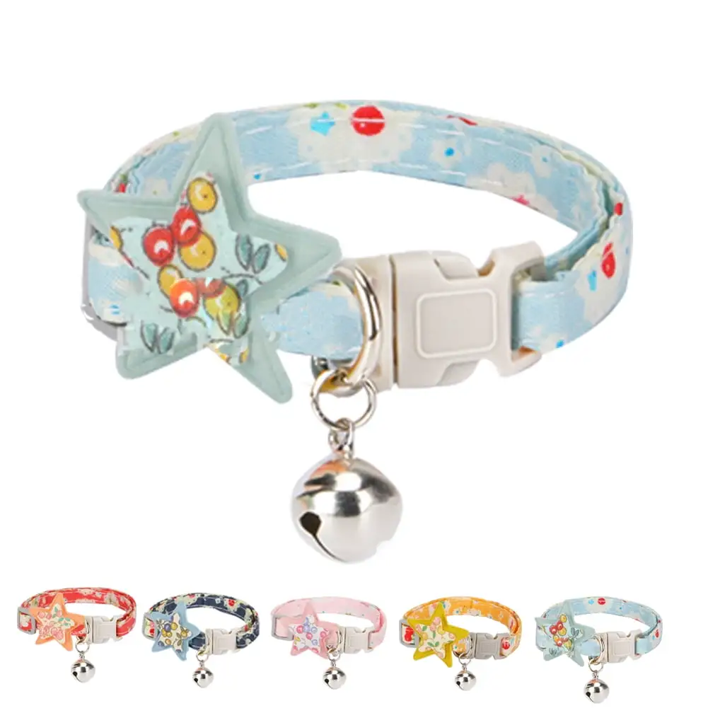 Japanese Chirimen Kitten Collar with Bell Japanese Kimono Cat Collar Japanese Style Adjustable Cat Collar