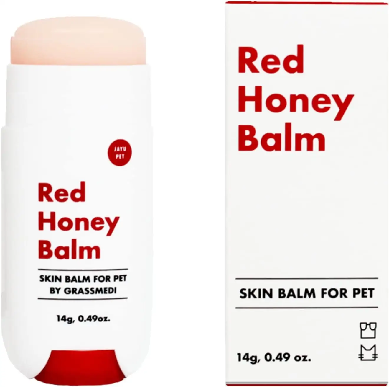 Jayu Pet. Red Honey Balm I Dog Cat Paw Balm I Pet Skin Moisturizer I Cat Dog Skin Paw Nose Lotion I Hotspot Relief I Allergy Itchy Soothing Treatment I Dry Crack Wound Healing Cream 14 g / 0.49 oz