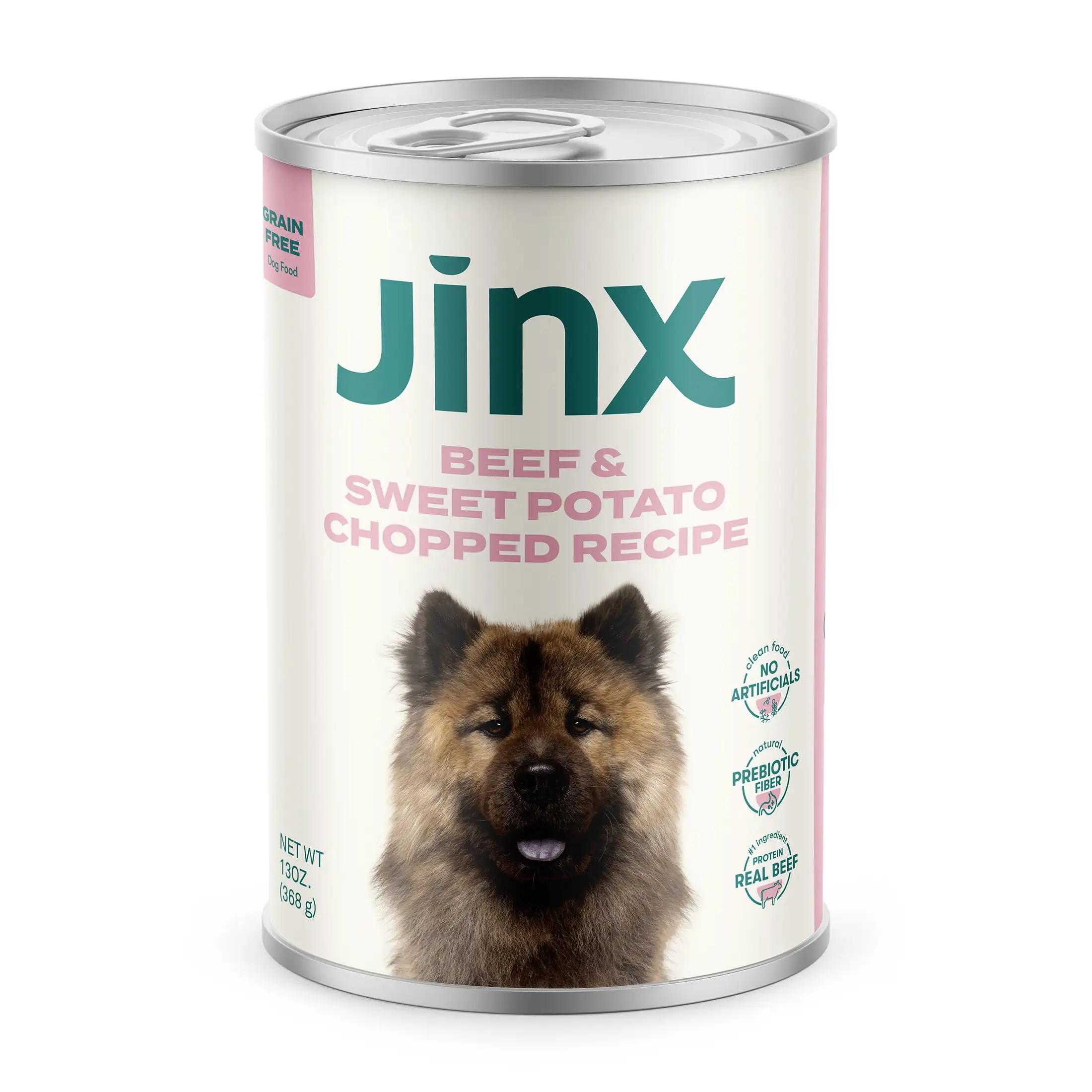 Jinx Chopped Beef Recipe Natural Wet Dog Food. Grain-Free. 13 oz. Can