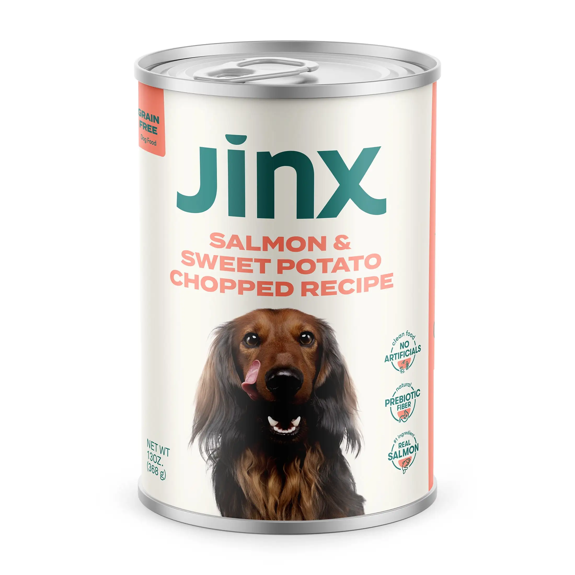 Jinx Chopped Salmon & Chicken Recipe Natural Wet Dog Food. Grain-Free. 13 oz. Can