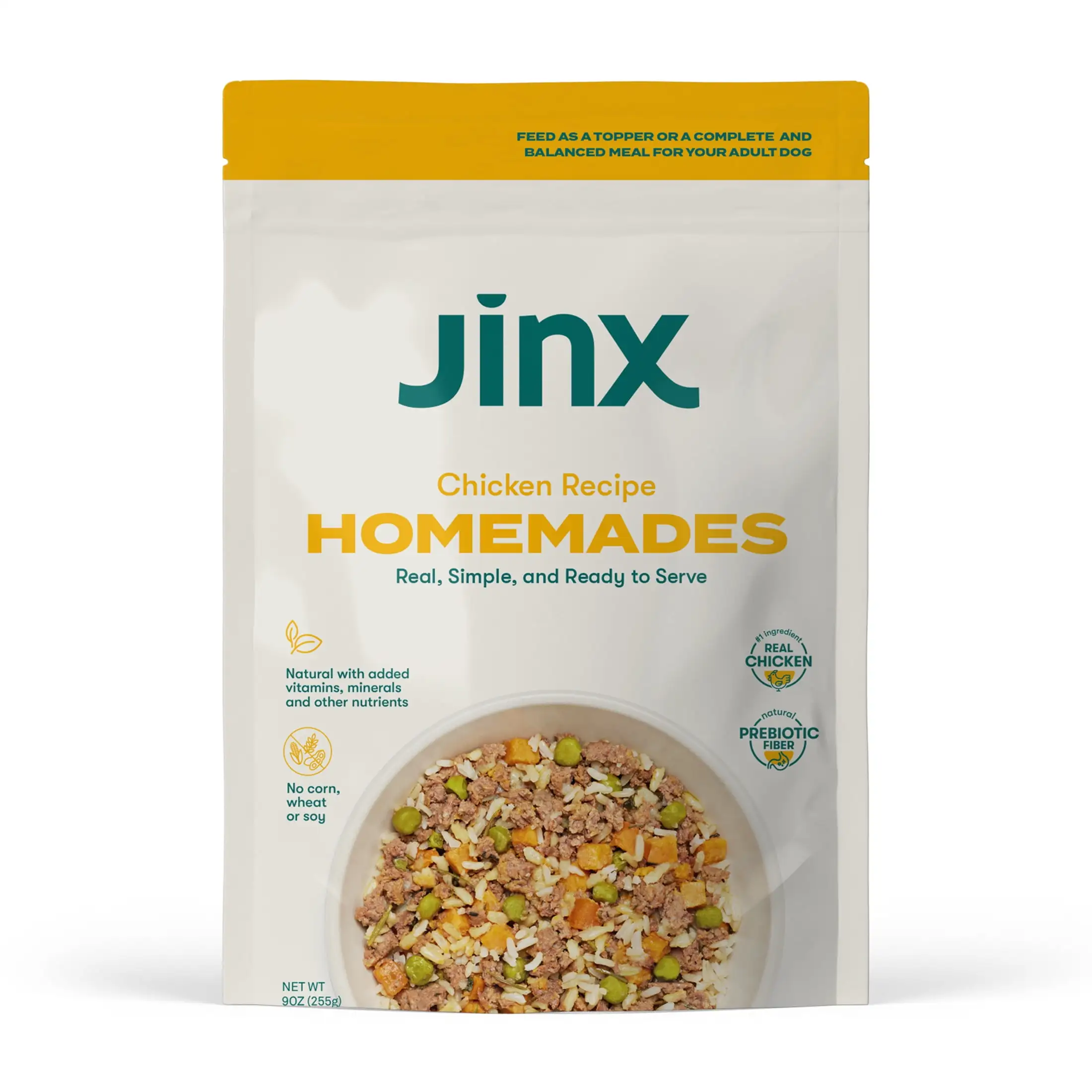 Jinx Homemades Chicken Recipe Wet Natural Dog Food. Whole Grain. 9 oz. Pouch