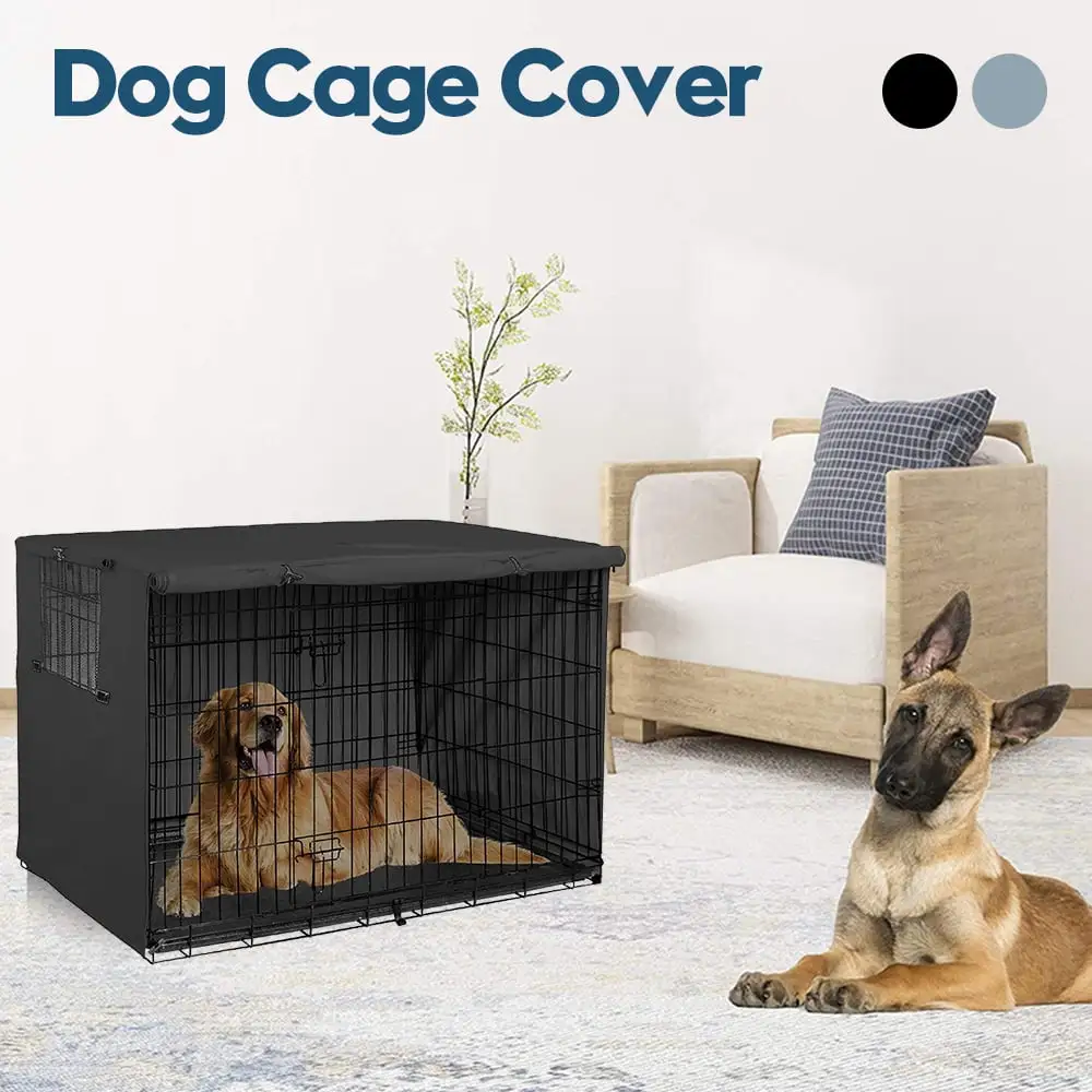 Jokapy Dog Crate Cover Durable Polyester Pet Kennel Cover Universal Dog Cage Cover for 24-48 inches Wire Dog Crate