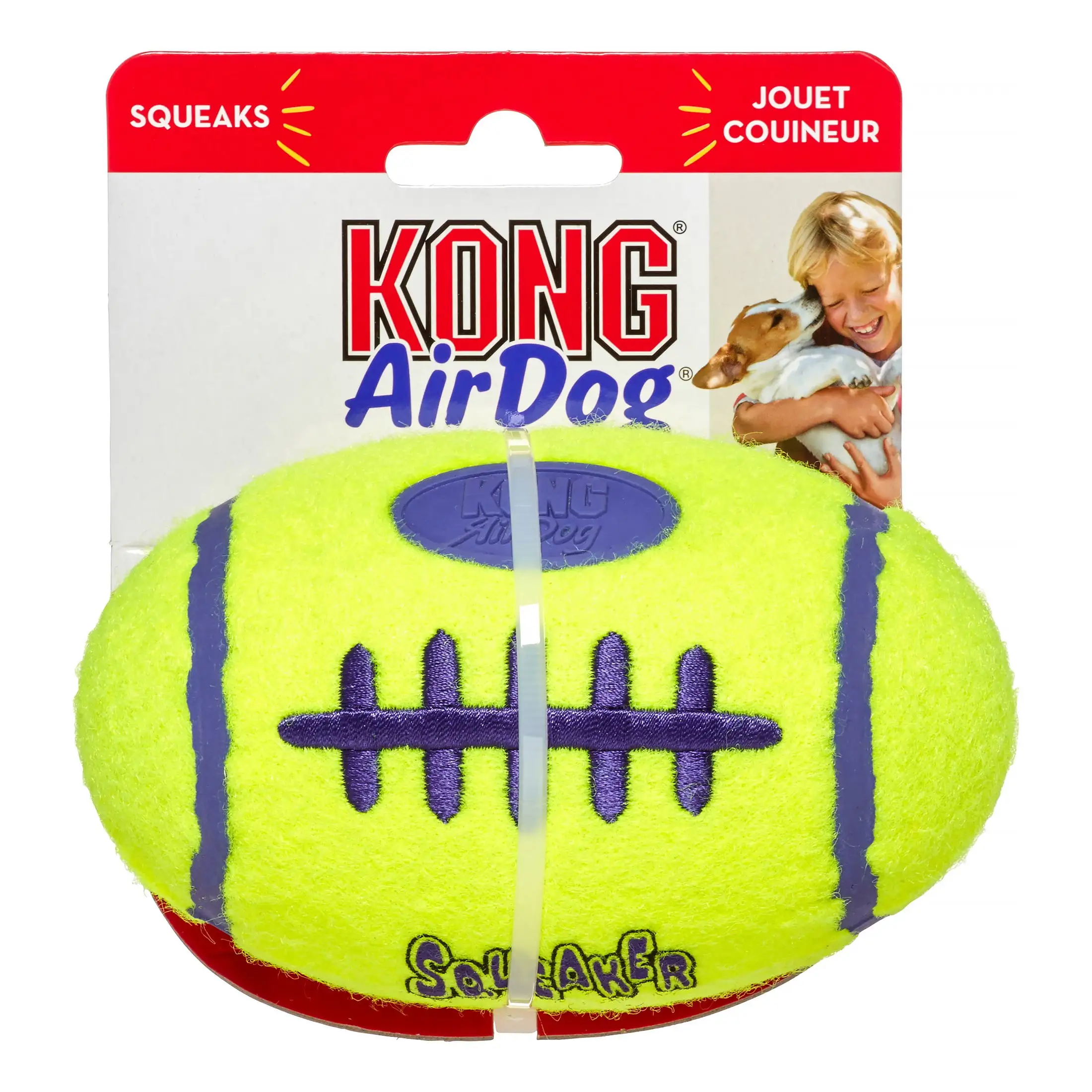 KONG AirDog Squeaker Foorball Dog Toy. Medium