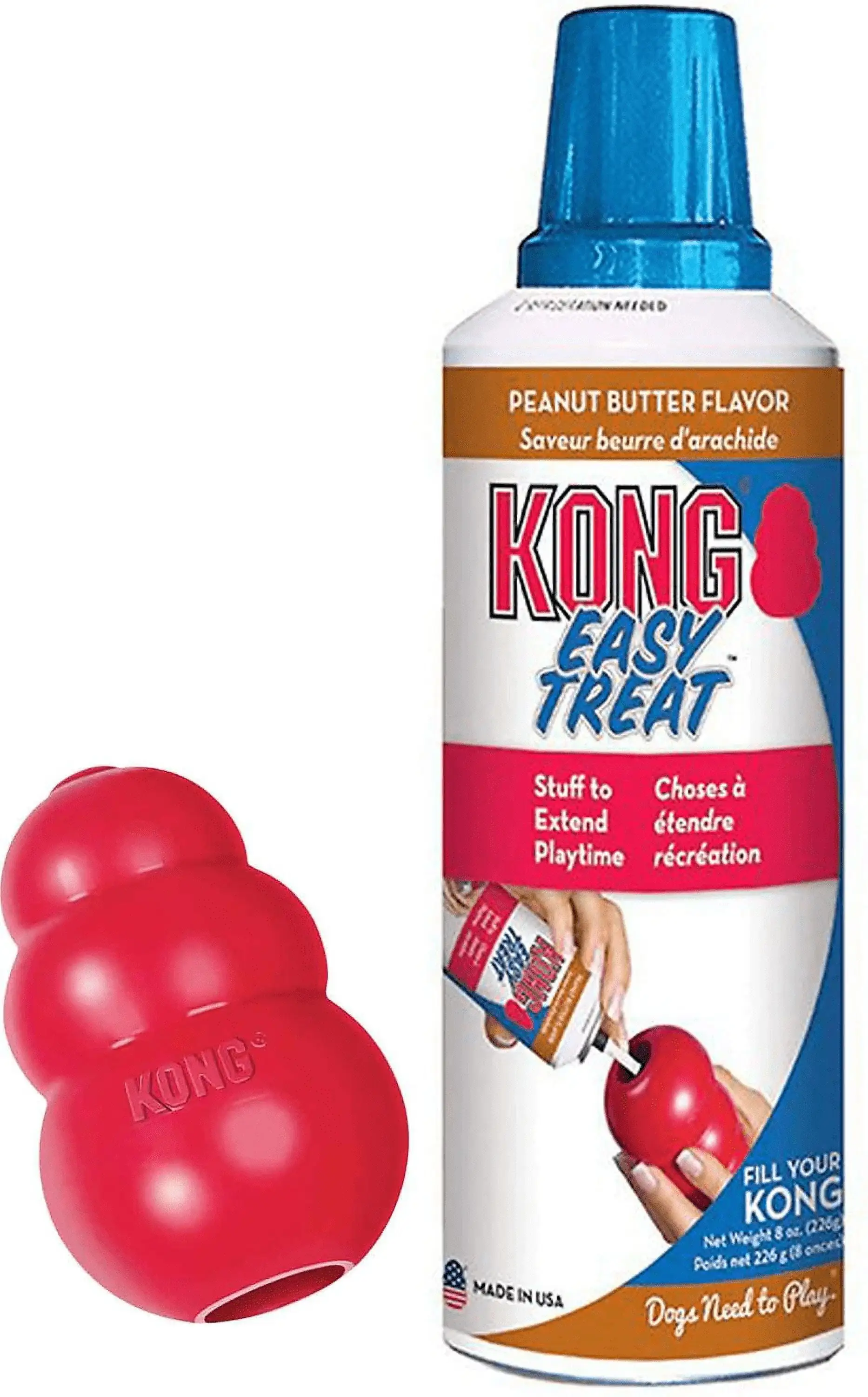 KONG Classic - Easy Treat Bundle Classic XSmall Kong with 8oz Easy Treat